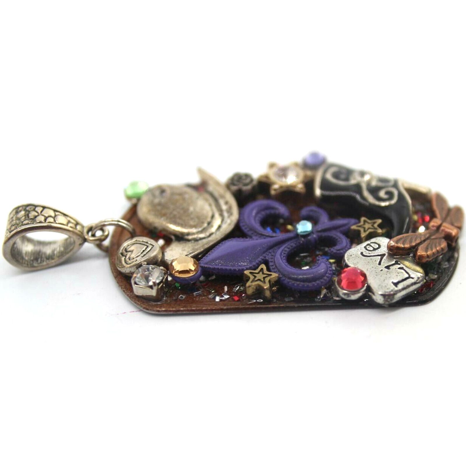 Other Rhinestone Studded Pendant Fleur Di Lis Cowboy Hat & Boots Size ONE SIZE - 2 Thumbnail