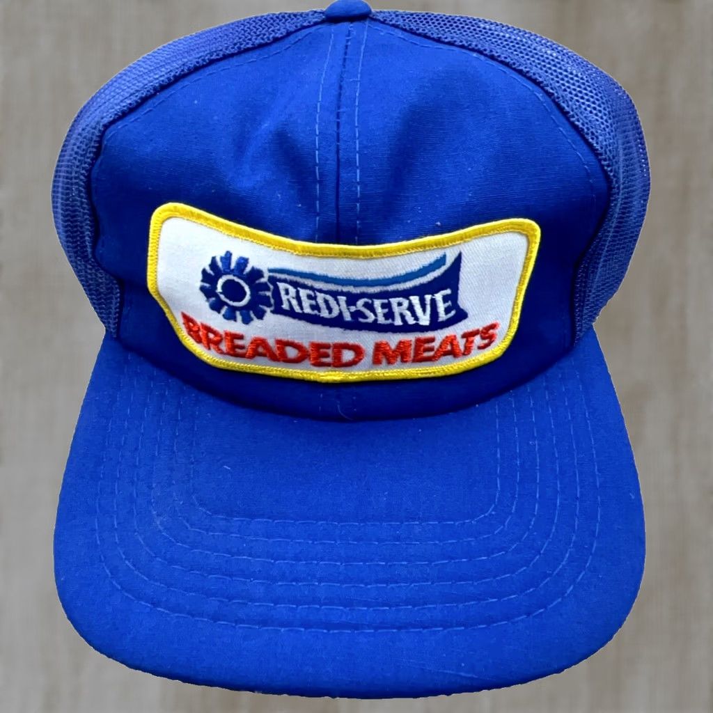 Vintage VINTAGE Trucker Hat Cap Snapback Blue Redi Serve Meats Food Patch 80s 90s Kotton Cool Men Size ONE SIZE - 1 Thumbnail