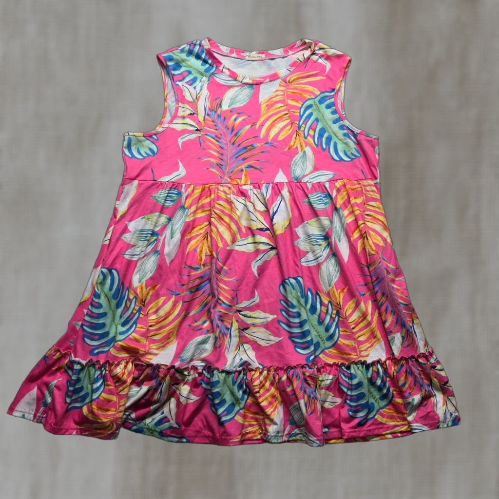 Pinko Southern Stitch Dress Floral Pink Sleeveless Women's XL V-Neck Knit A-Line Casual Dress Size XL / US 12-14 / IT 48-50 - 1 Thumbnail