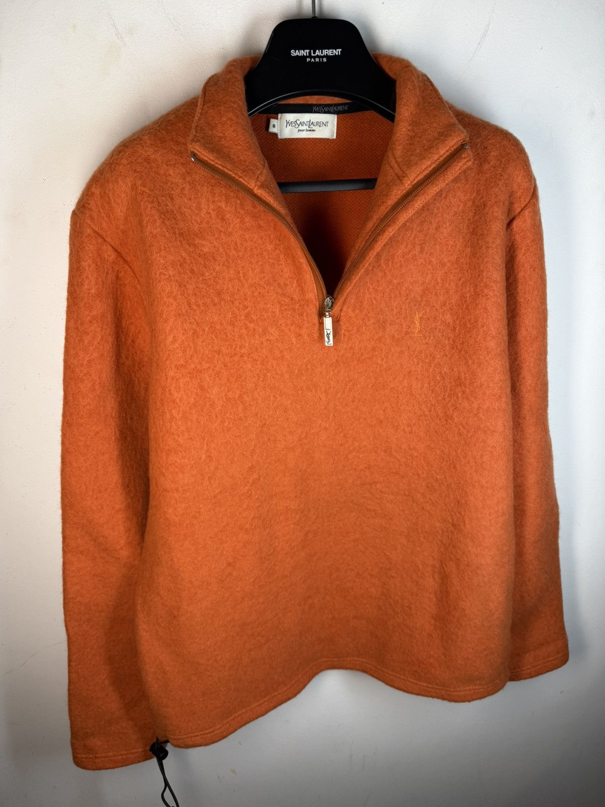 Yves Saint Laurent Wool YSL Sweatshirt 1/4 Quarter Zip Orange Soft Sweater 90s Size US S / EU 44-46 / 1 - 16 Thumbnail