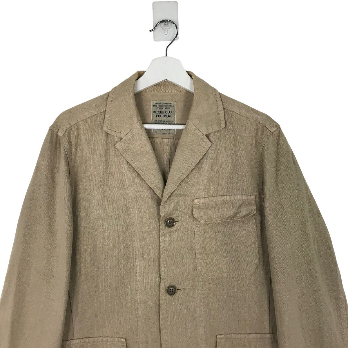 Japanese Brand × Nicole Club 💥 NICOLE CLUB FOR MEN HARRINGBONE TWILL CHORE JACKET Size US M / EU 48-50 / 2 - 3 Thumbnail