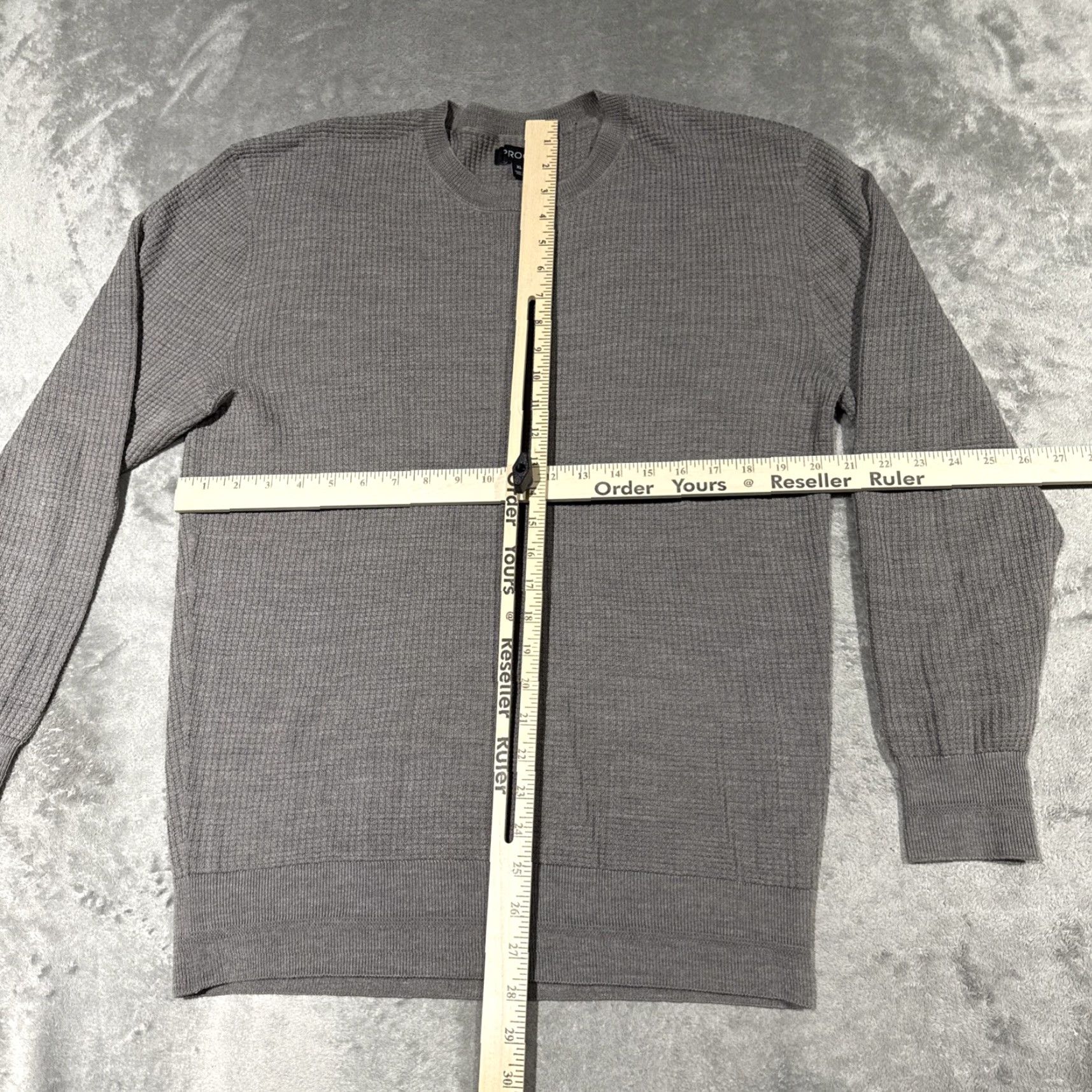 Vintage Proof Sweater Mens Medium Gray Merino Wool Waffle Knit Crewneck Pullover Top Size US M / EU 48-50 / 2 - 4 Thumbnail
