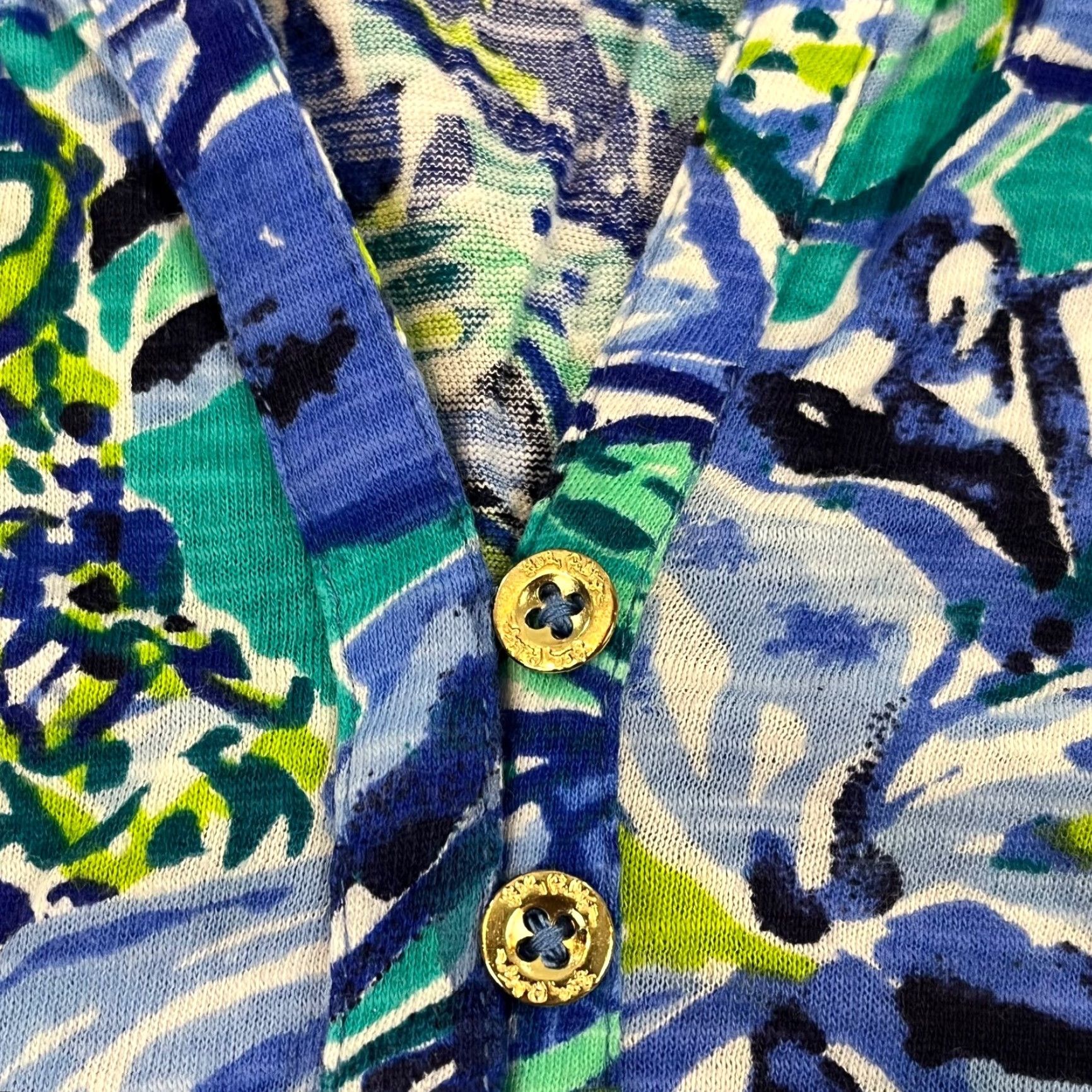 Lilly Pulitzer Lilly Pulitzer Essie Top Womens XS Sleeveless Button V-Neck Multicolor Floral Size XS / US 0-2 / IT 36-38 - 3 Thumbnail