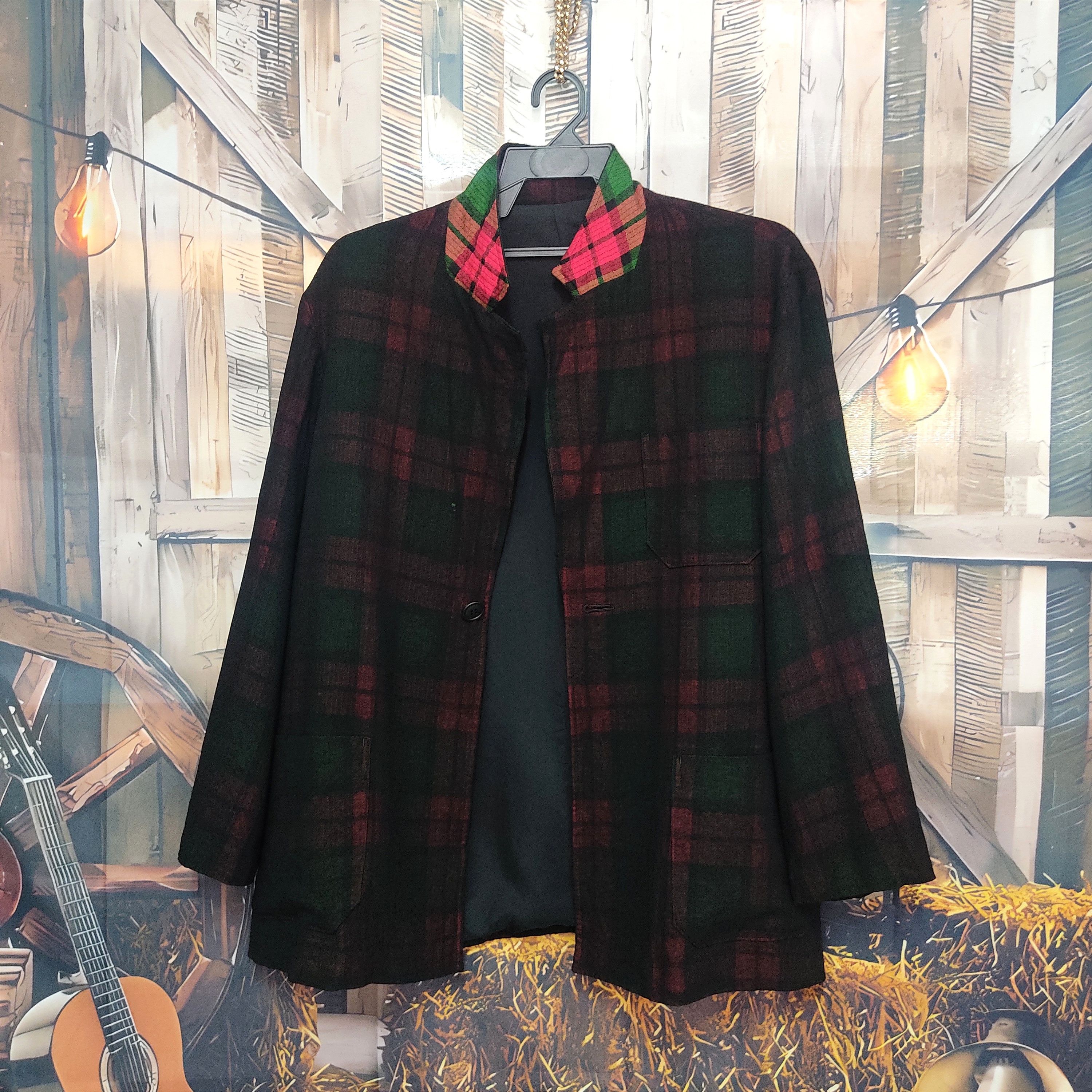 Yohji Yamamoto YOHJI YAMAMOTO Madras Checkers Wool Rayon Blazer Jacket Size US L / EU 52-54 / 3 - 2 Thumbnail