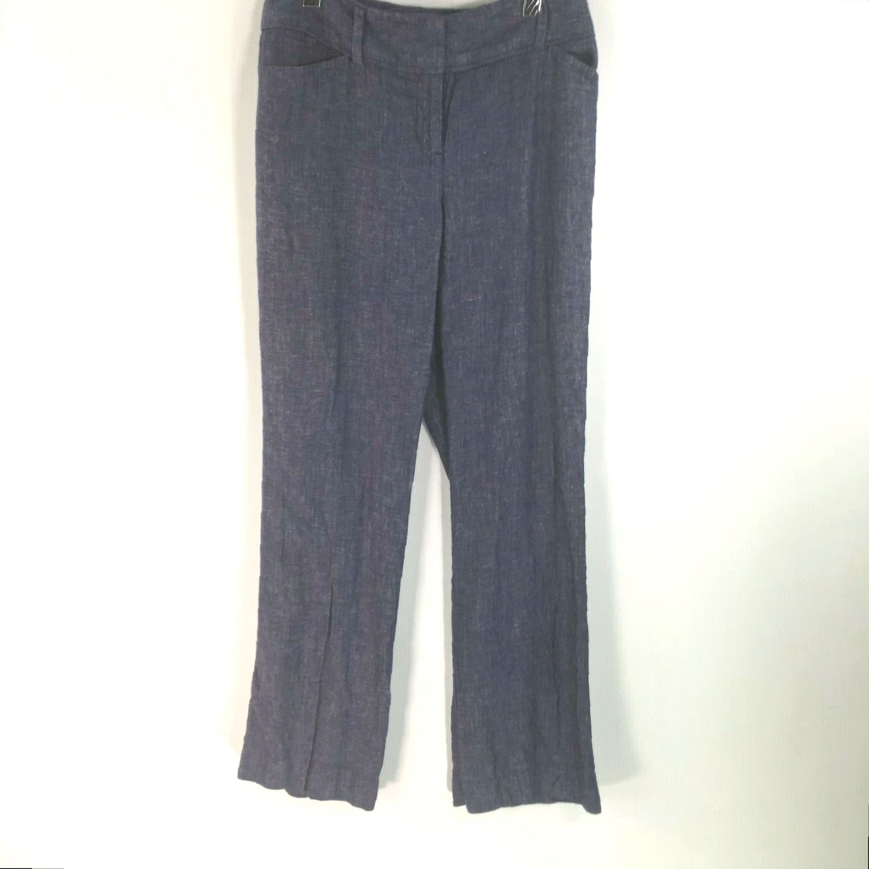 Vintage VINTAGE Dress Pants Blue Size 28 Regular Straight Flat Front Casual Pants Womens Size 28" / US 6 / IT 42 - 2 Thumbnail