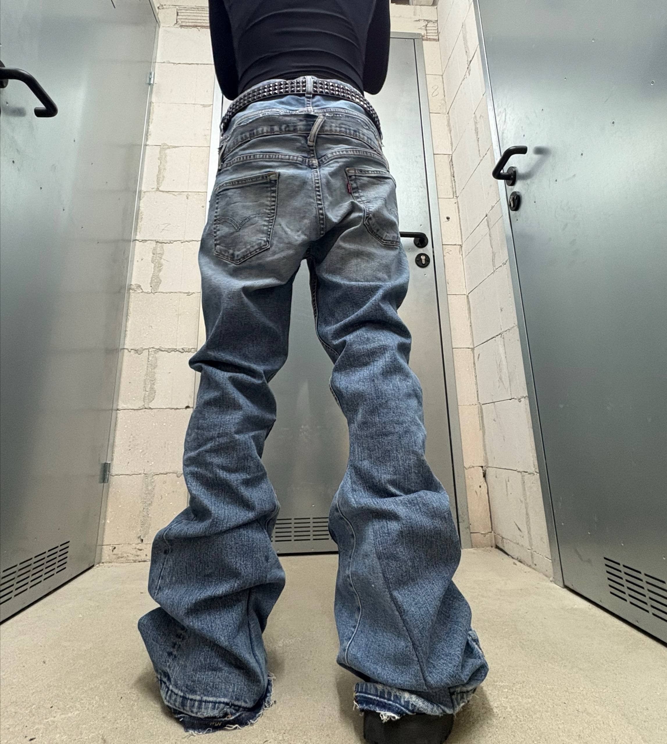 Japanese Brand rare flared blue handmade streetwear jeans Size US 31 - 3 Thumbnail