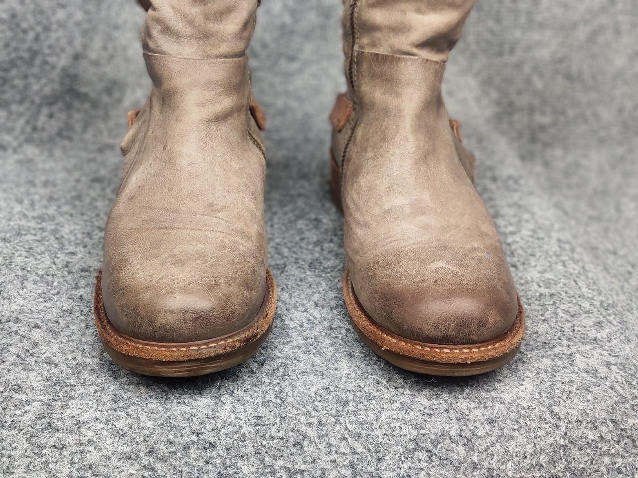A.S.98 A.S.98 Design mummy Leather faded Ankle Zip Strap Boots Size US 9 / IT 39 - 8 Thumbnail