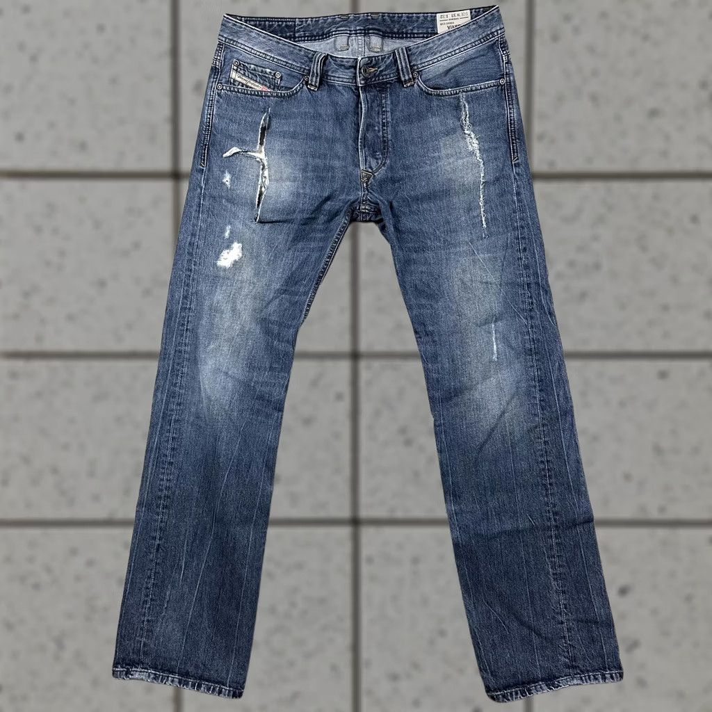 Diesel Diesel Jeans Mens 33x32 Blue Distressed Denim Viker Regular