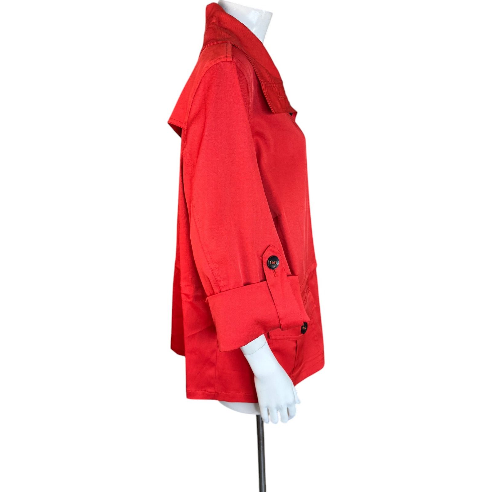 Other Ruby Rd. Women's 16W Button Front Jacket Red-Orange Pockets Size XXL / US 16-18 / IT 52-54 - 2 Thumbnail