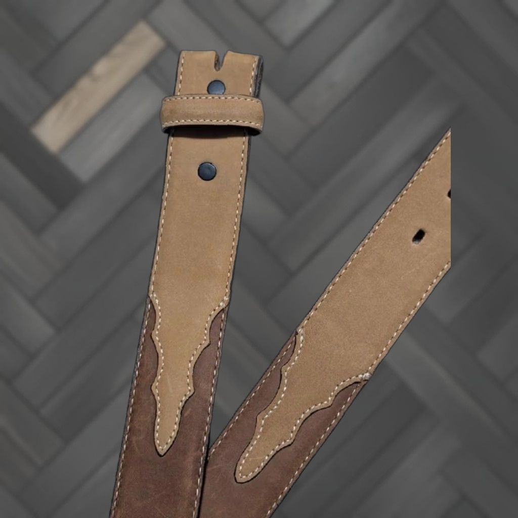 Cody James VINTAGE Cody James belt Western Belt 42 Men Brown Leather Cowhide USA made with buckle Western pattern Decade - Mens Size 42 - 1 Thumbnail