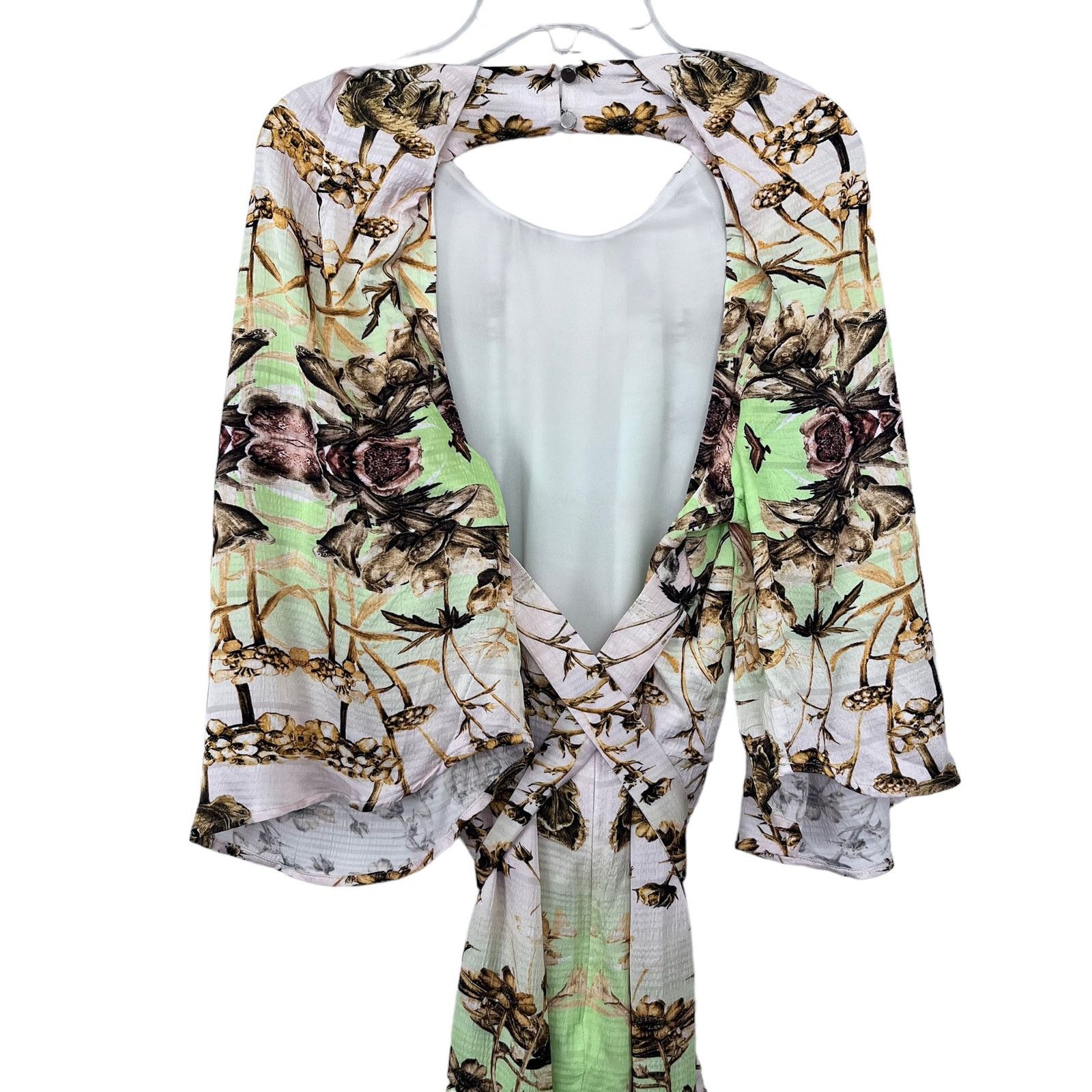 Karen Millen Karen Millen Mirrored Tulipa Print Woven Satin Maxi Dress Size M / US 6-8 / IT 42-44 - 7 Thumbnail