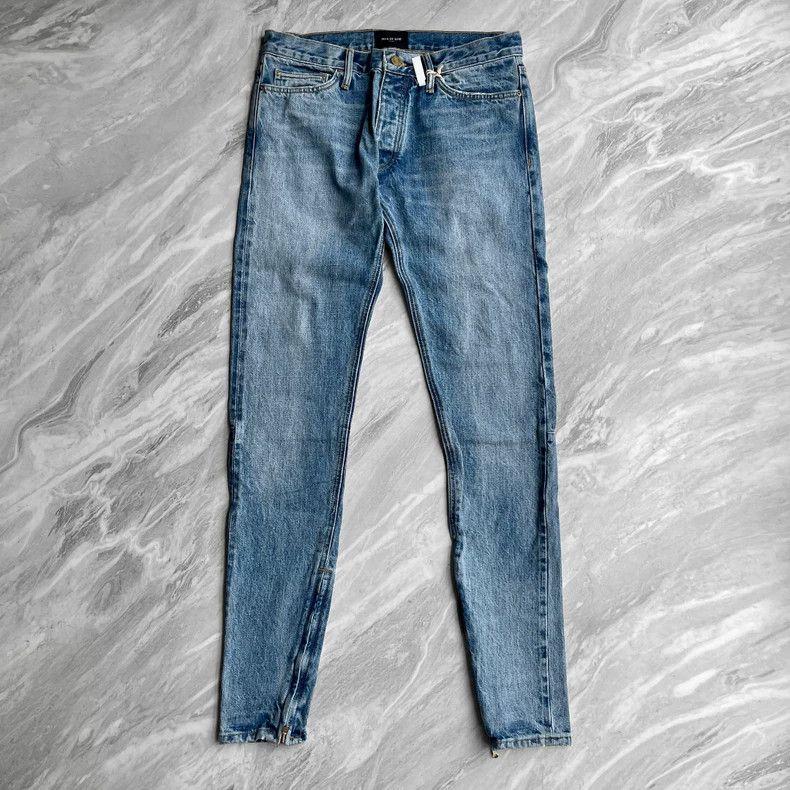 Fear of God Fear of God Season 5 washed ice blue hem zippered jeans Size US 32 / EU 48 - 1 Thumbnail