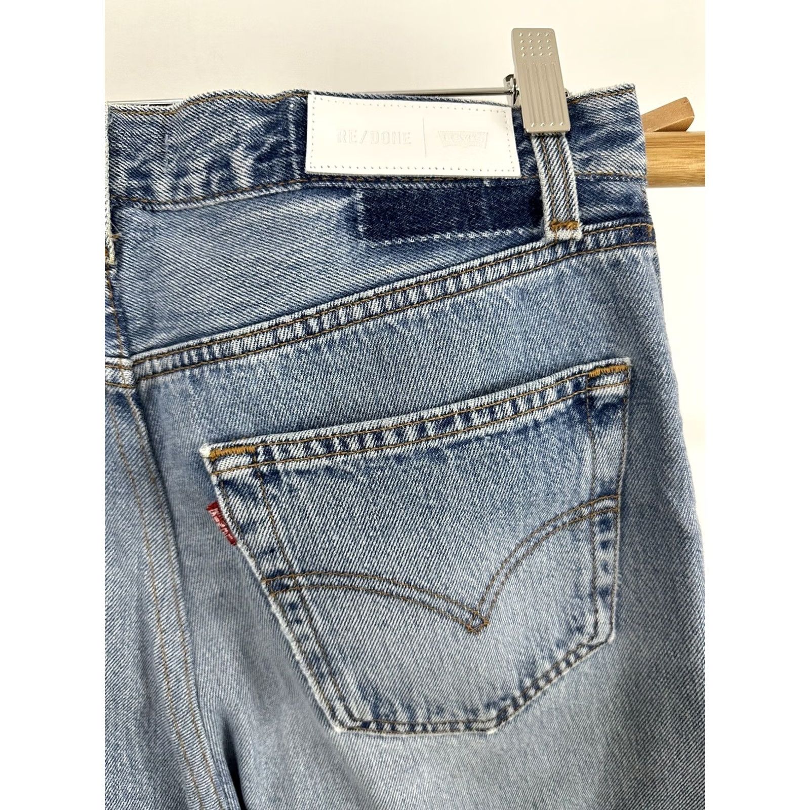 Levi's Levi's Redone Jeans 29 x 29.5 Blue Straight Button Fly USA Made Jeans Women 29 Blue Straight Size 29" - 3 Thumbnail