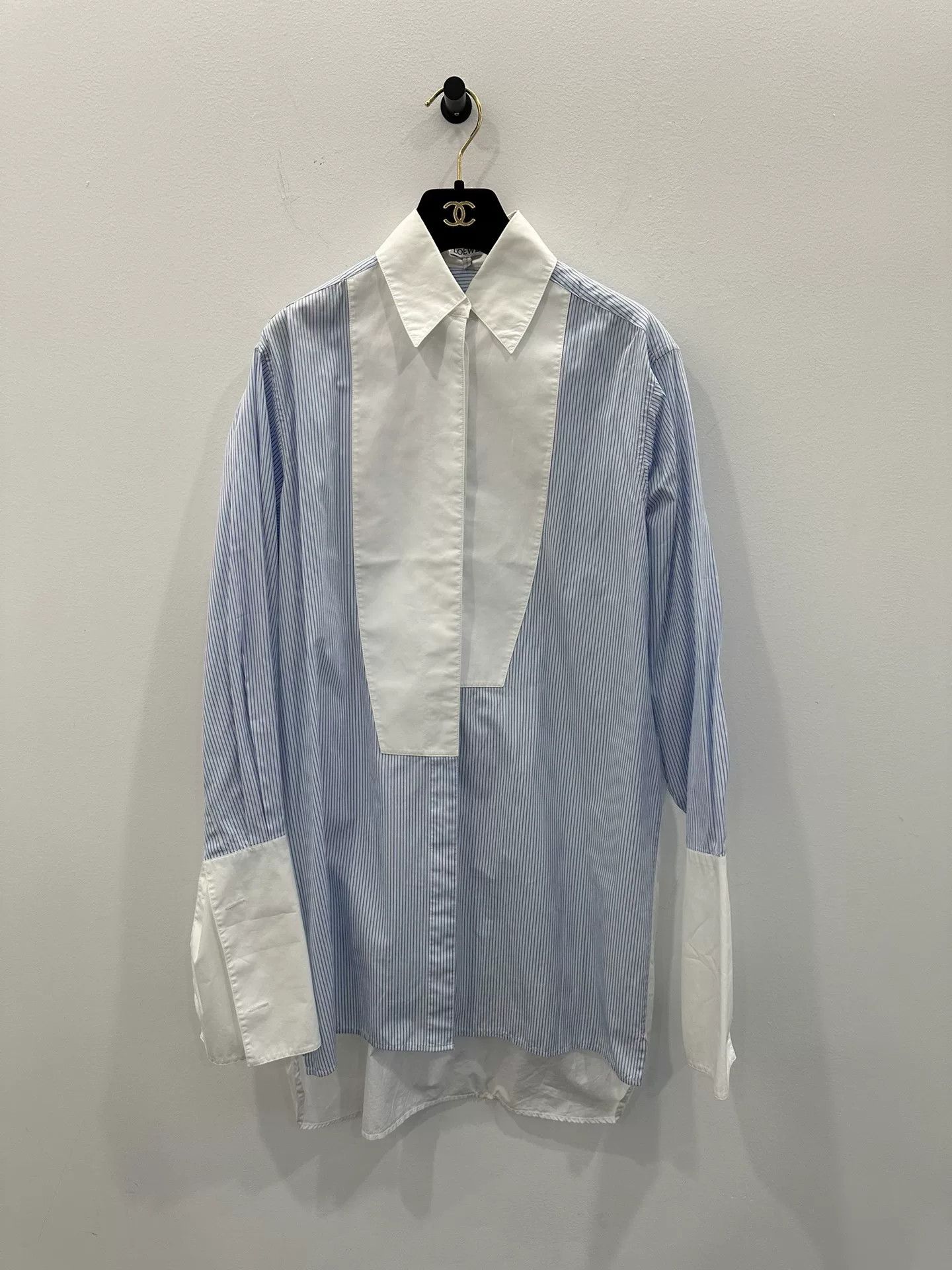 Loewe white and blue striped button-up shirt Size US S / EU 44-46 / 1 - 1 Thumbnail