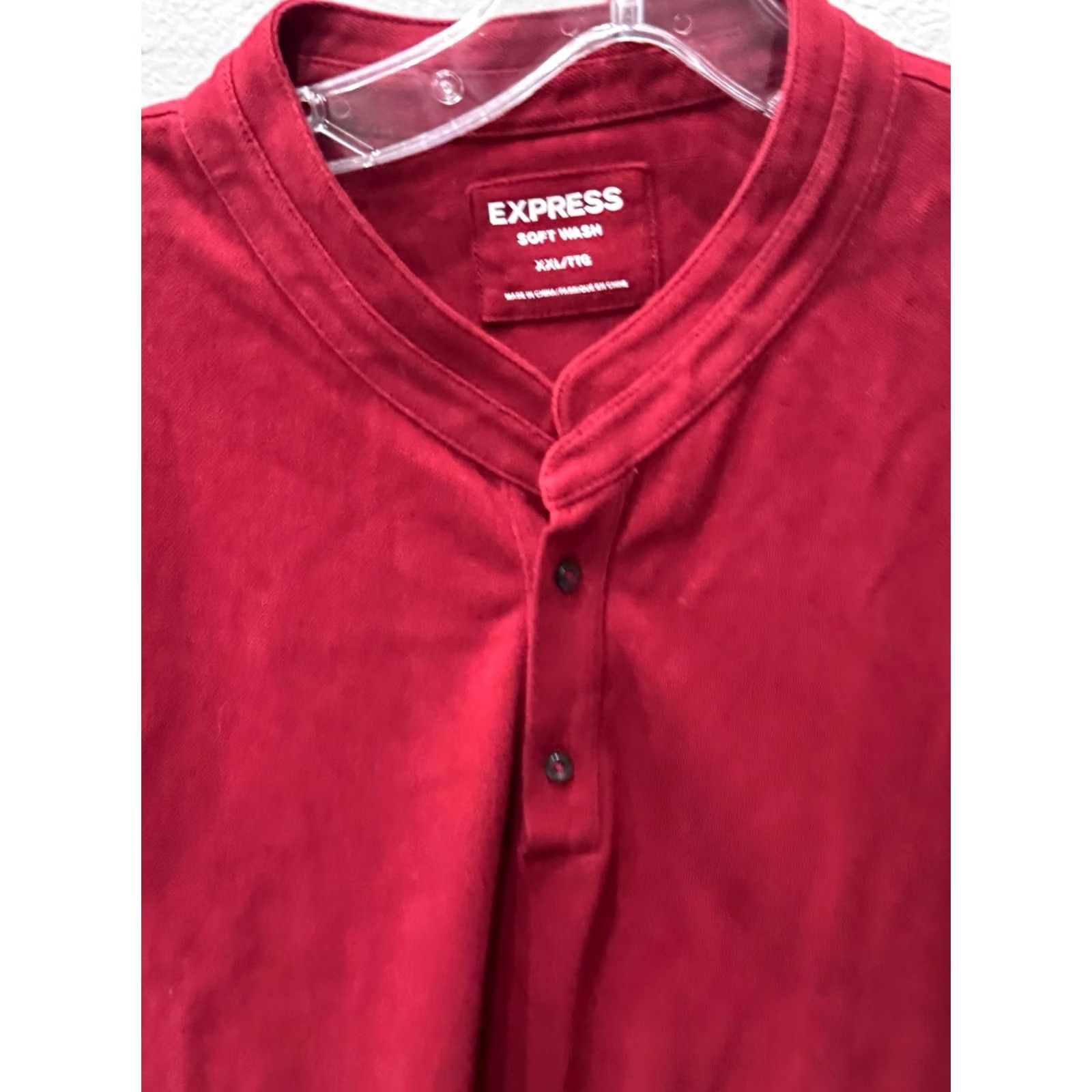 Express Express POLO SHIRT Red Maroon Soft Washed Adult XXL Mens Size US XXL / EU 58 / 5 - 4 Thumbnail