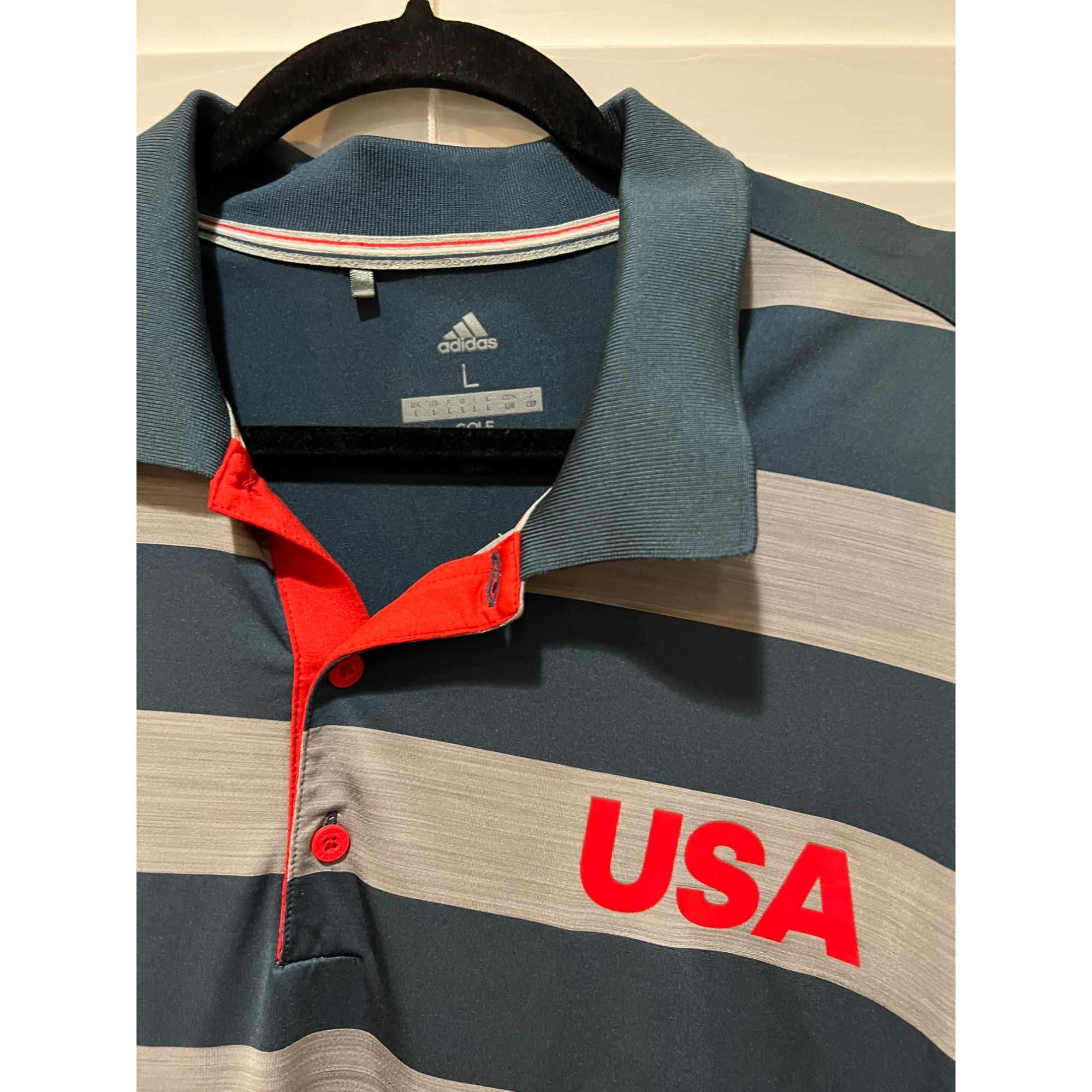Adidas Adidas Team USA Polo Shirt- Size L Size US L / EU 52-54 / 3 - 2 Thumbnail