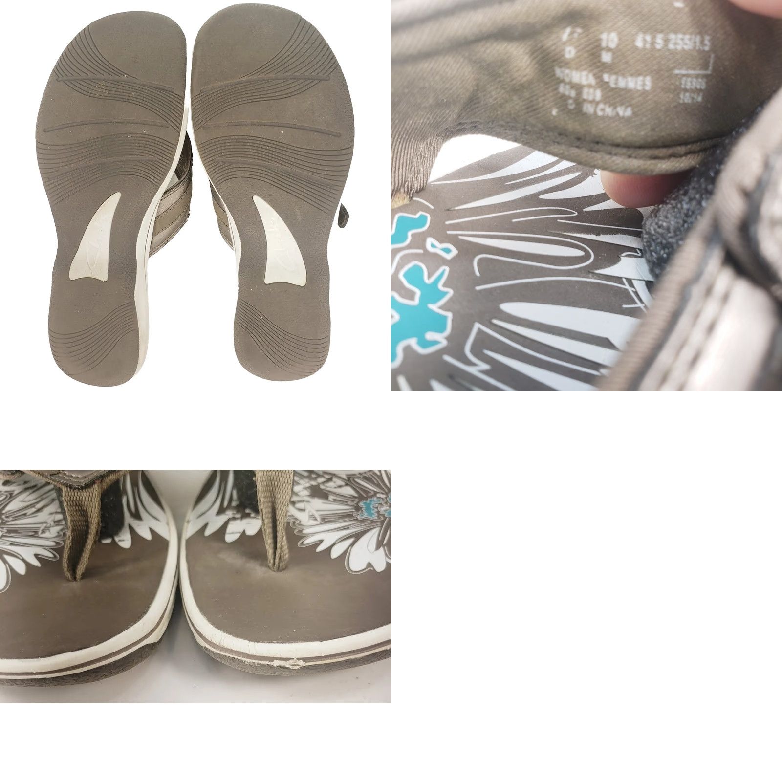 Clarks Clarks Brinkley Soft Thong Sandals Women's 10M Gray Metallic Adjustable Strap Casual Sandal Size US 10 / IT 40 - 8 Thumbnail
