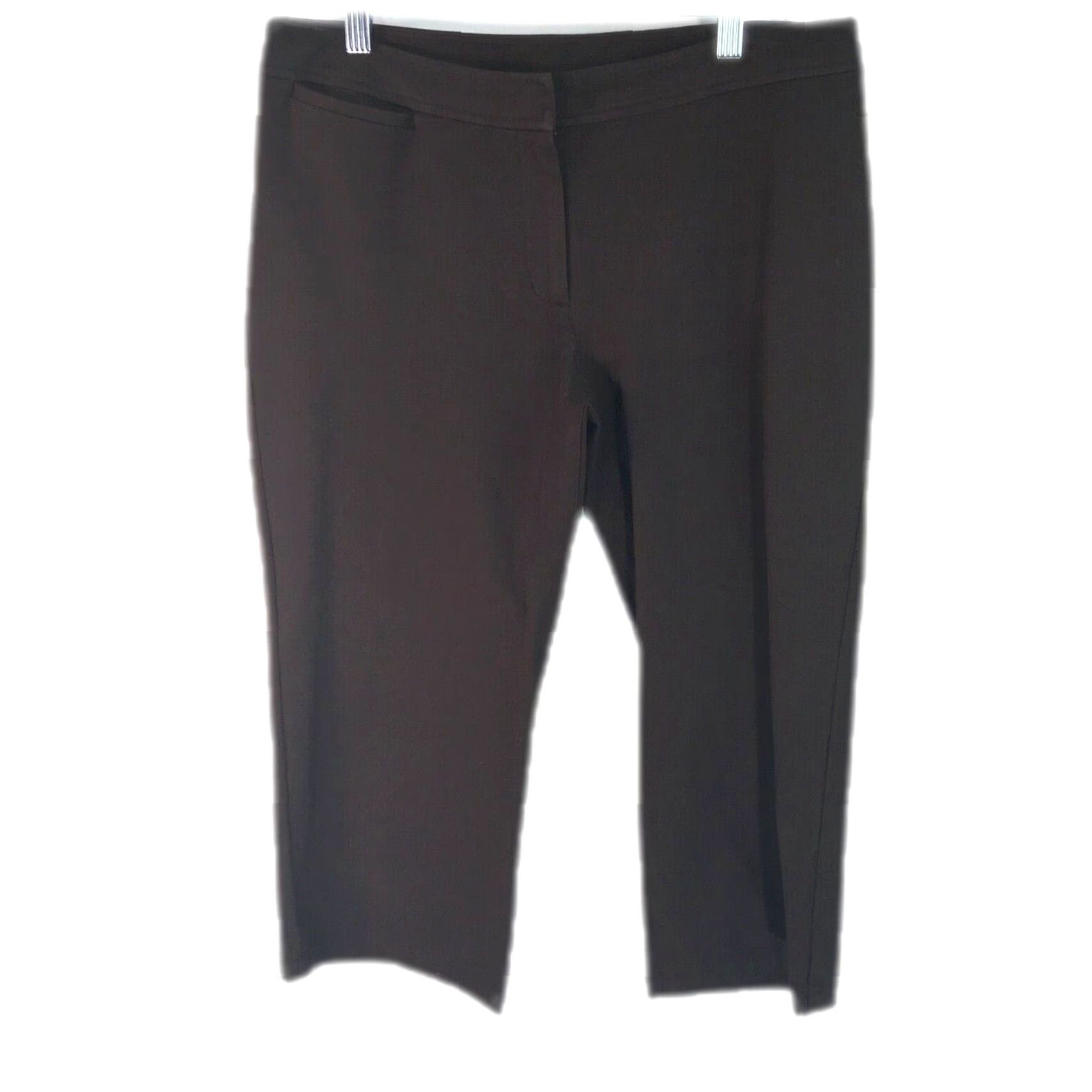 Vintage Chico's Capri Dress Pants Womens Size 1 / 34X21 Mid Rise Ankle Cuffed Brown Size 25" / US 0 / IT 36 - 2 Thumbnail