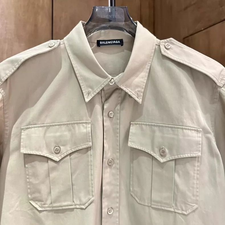 Balenciaga Balenciaga size 40 Khaki back logo tactical short sleeve s Size US XXS / EU 40 - 3 Thumbnail