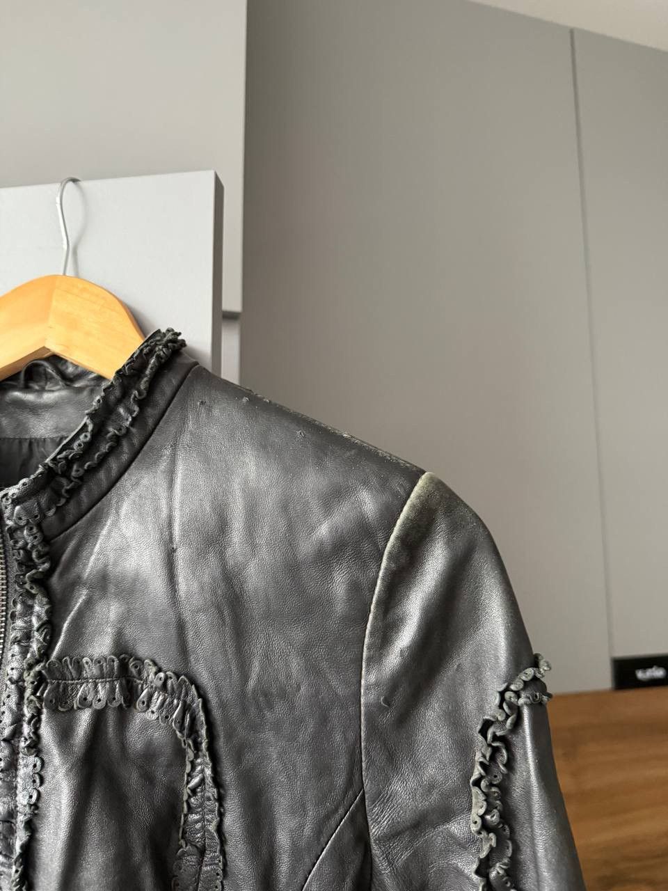 If Six Was Nine Archive Gothic Leather Jacket – Butterfly Motif Size M / US 6-8 / IT 42-44 - 12 Thumbnail