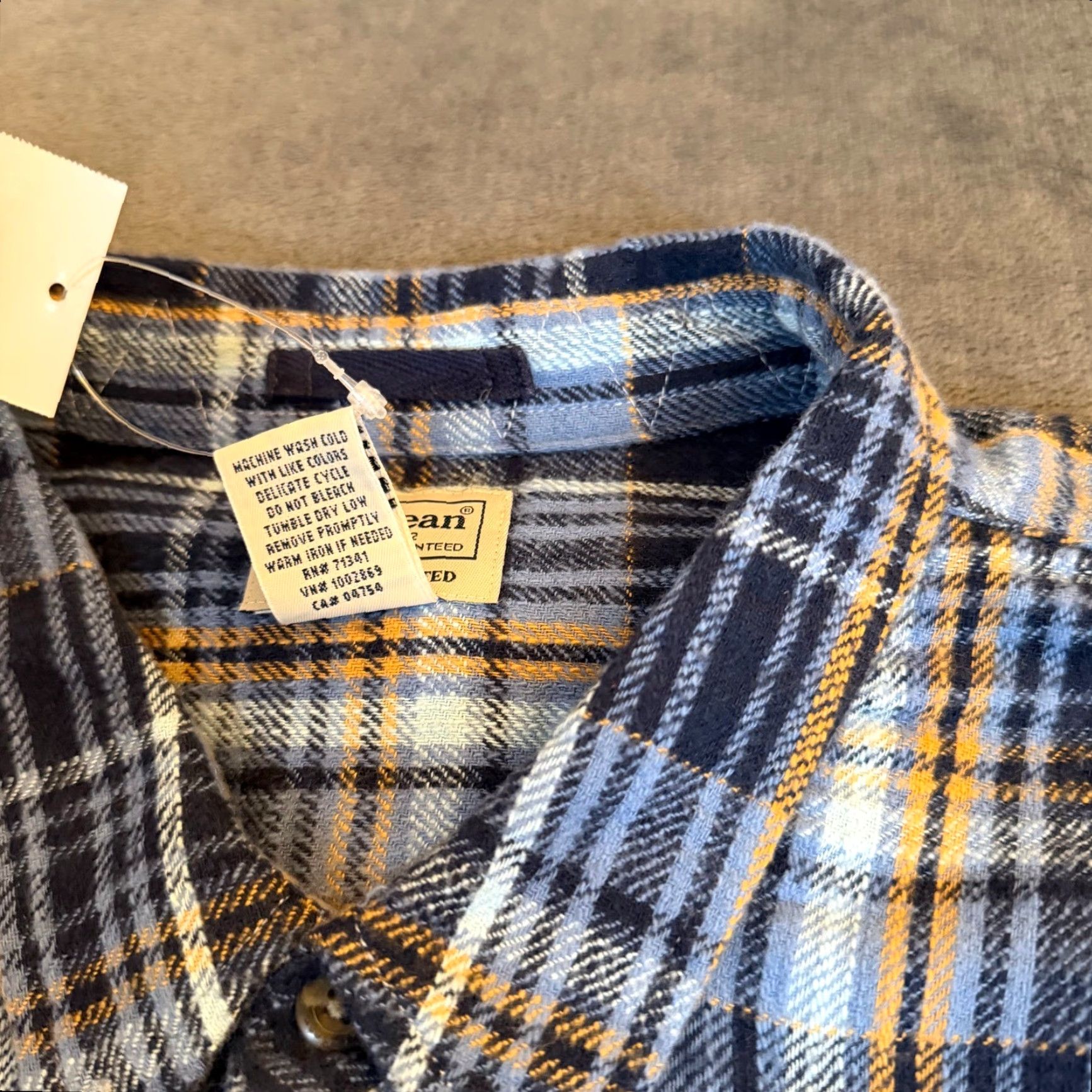Vintage LL Bean Field Flannel Shirt Mens XXL 2XL Blue Orange Plaid Slightly Fitted Button-Up Size US XXL / EU 58 / 5 - 5 Thumbnail