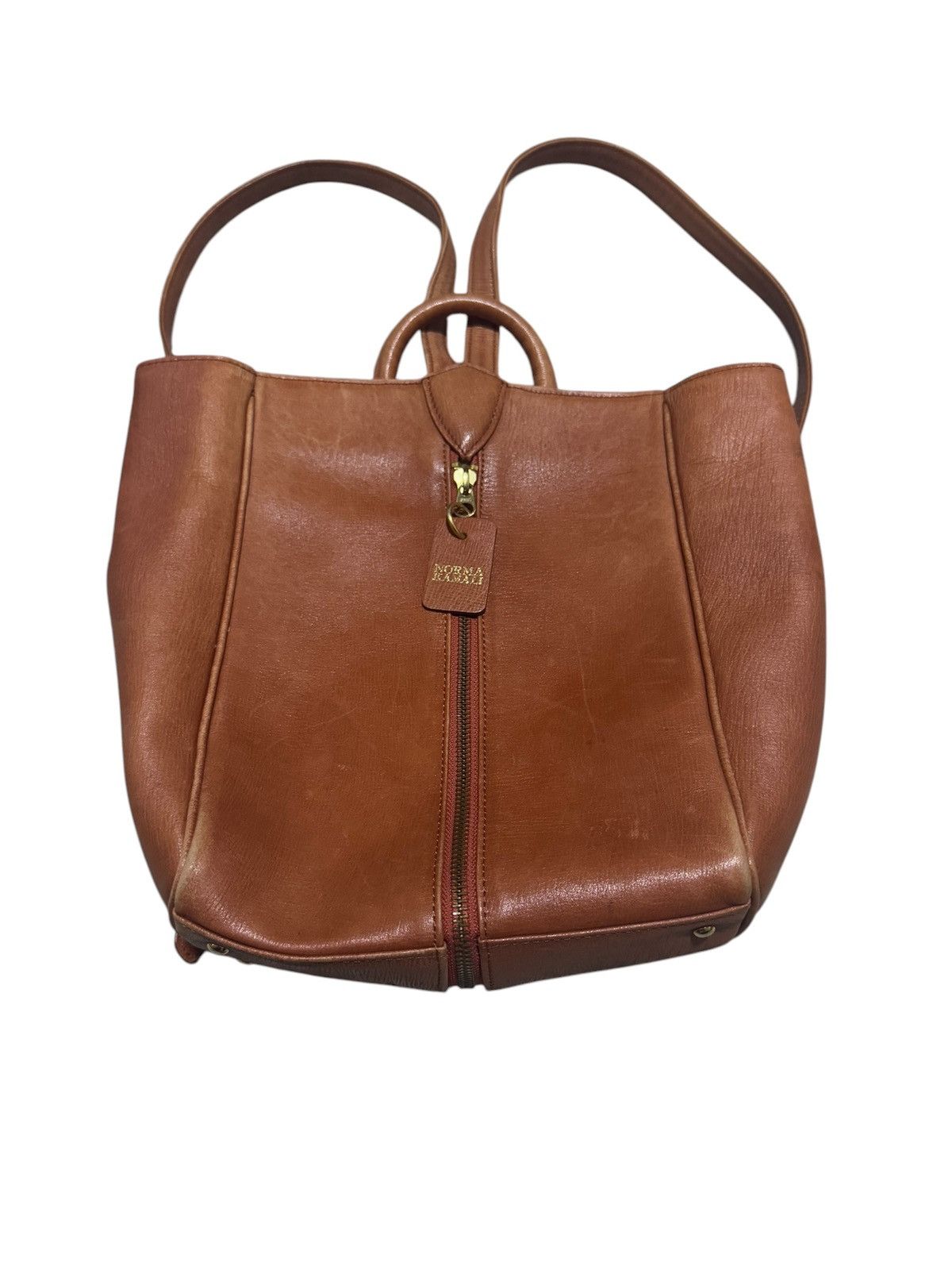 Genuine Leather × If Six Was Nine × Japanese Brand Vtg Norma Kamali Full Leather Mini Backpack Size ONE SIZE - 1 Thumbnail