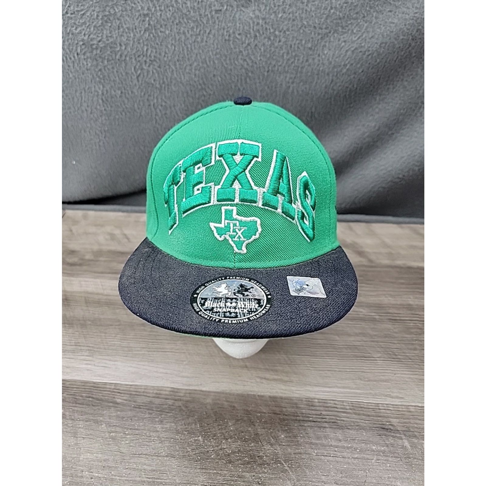 Vintage Y2k TEXAS Hat Cap Green Snapback Big Embroidered Spellout Black/white Baseball Cap Unisex Adults Adjustable Snapback) Size ONE SIZE - 2 Thumbnail