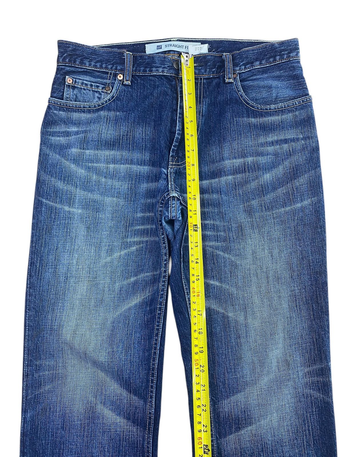 Gap GAP Whiskers Blue Wash Style Straight Cut Jeans Size US 32 / EU 48 - 6 Thumbnail