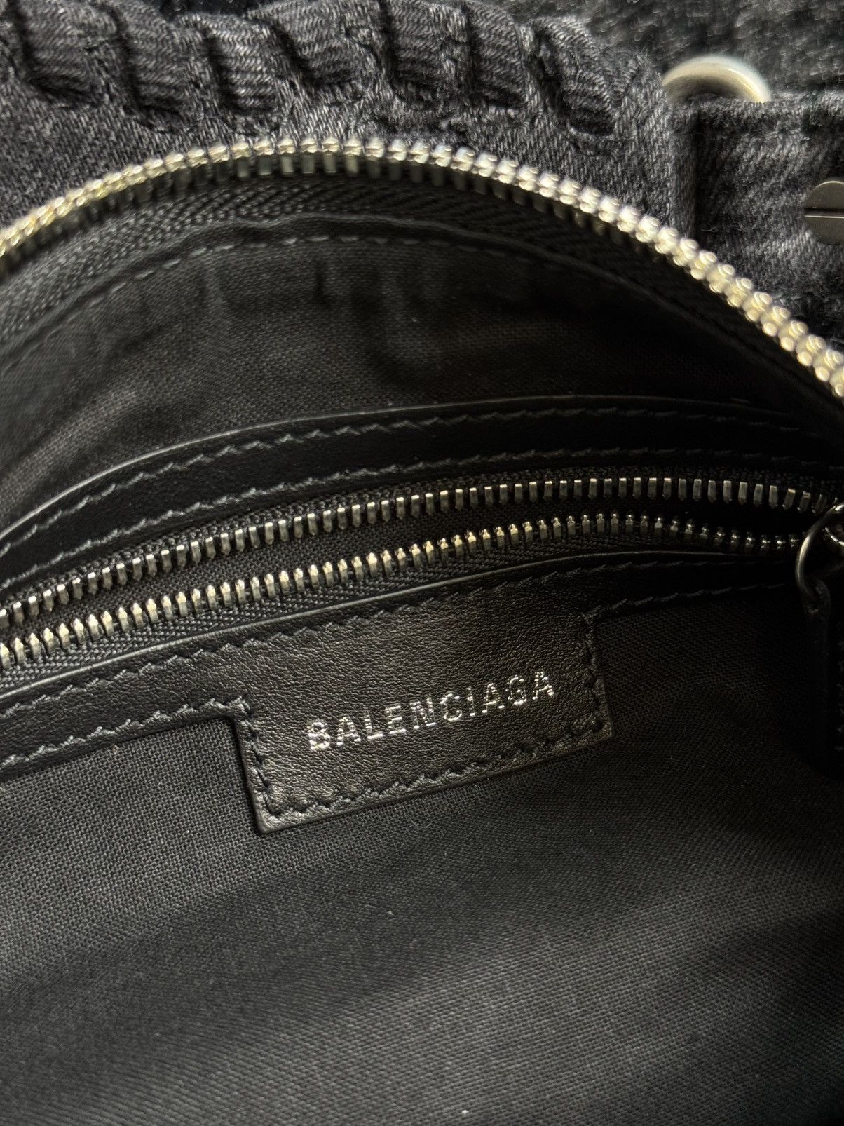 Balenciaga Balenciaga Le Cagole Black Monogram Denim Size ONE SIZE - 13 Thumbnail