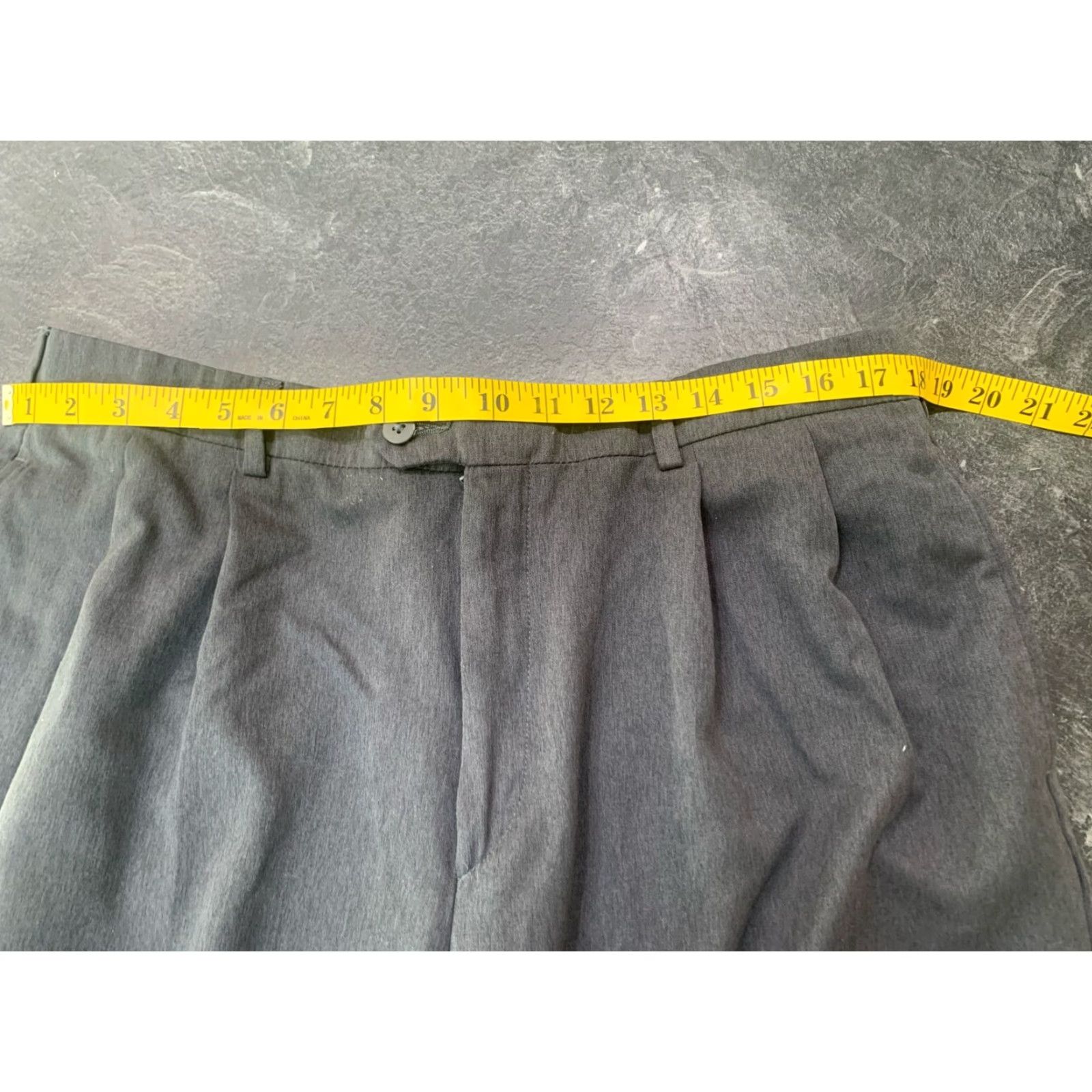 Savane SAVANE Men's Dress Pants 36x30 Gray Flat Front Regular Fit Solid Pockets Size US 36 / EU 52 - 2 Thumbnail