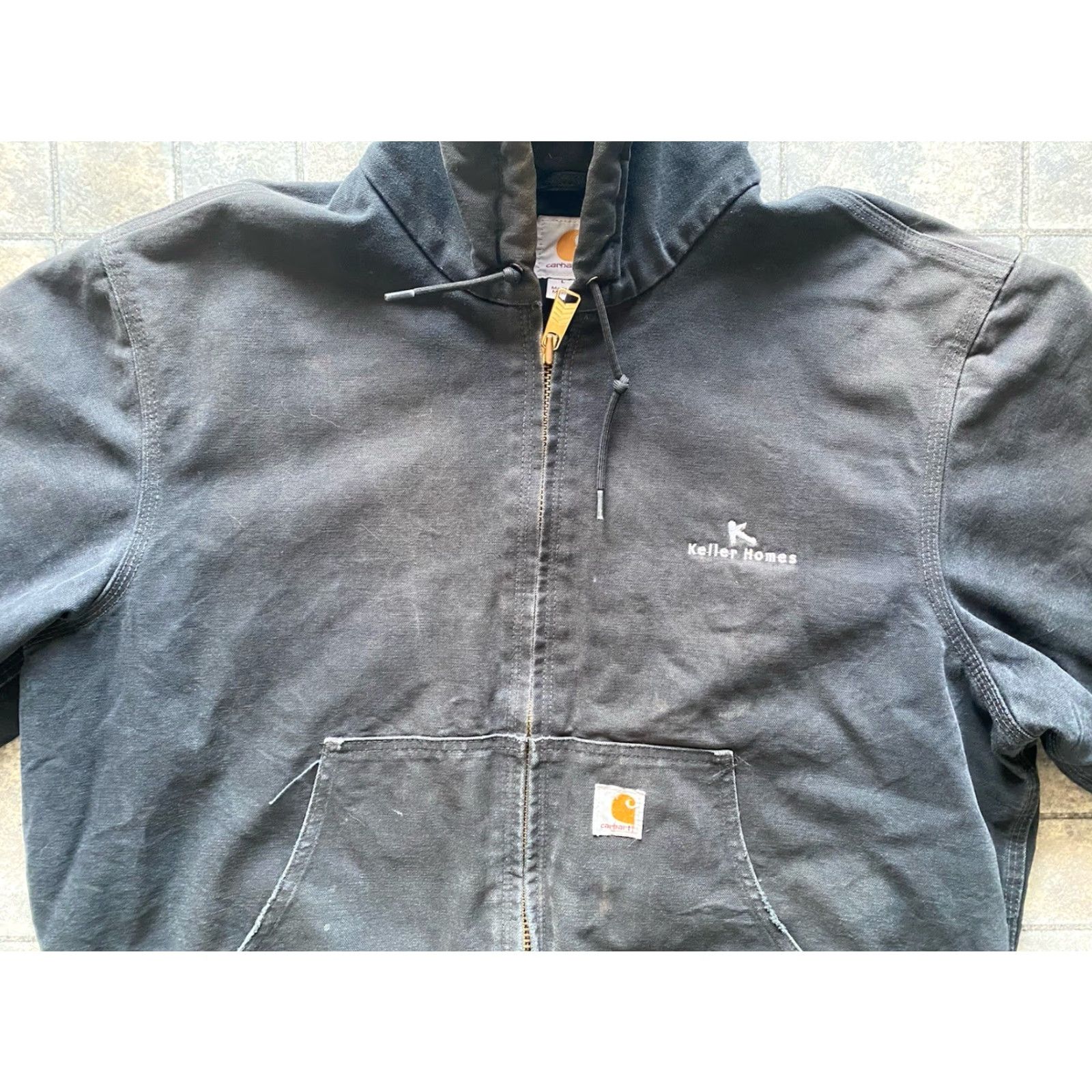 Carhartt Carhartt Jacket Hooded Work MENS Large L Black Embroidered 103940BLK Long Description: Preowned Wear Size US L / EU 52-54 / 3 - 4 Thumbnail
