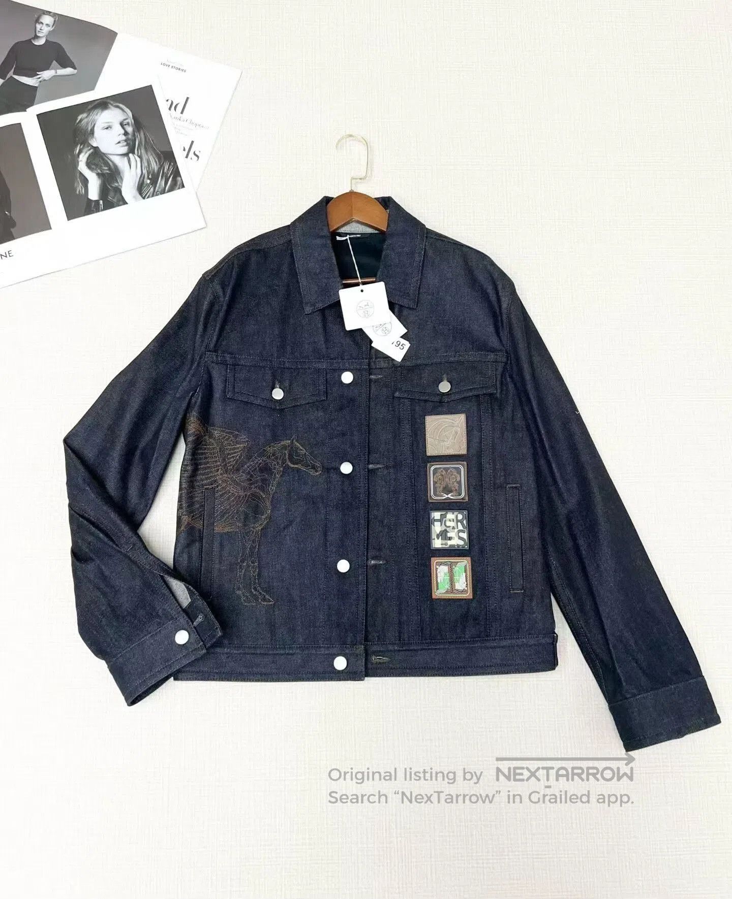 Hermes hermes embroidered denim jacket spring summer 2023. Size US XL / EU 56 / 4 - 1 Thumbnail