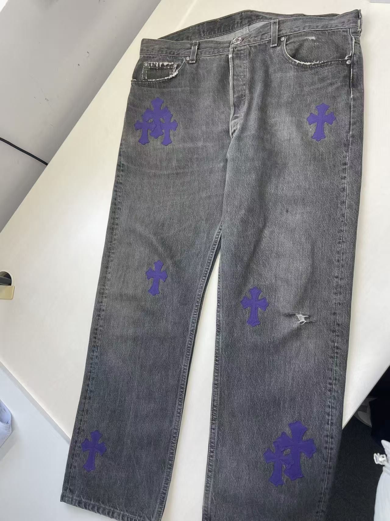 Chrome Hearts Chrome Hearts Levi's 501 Purple Cross Patch Jeans Size US 38 / EU 54 - 3 Thumbnail
