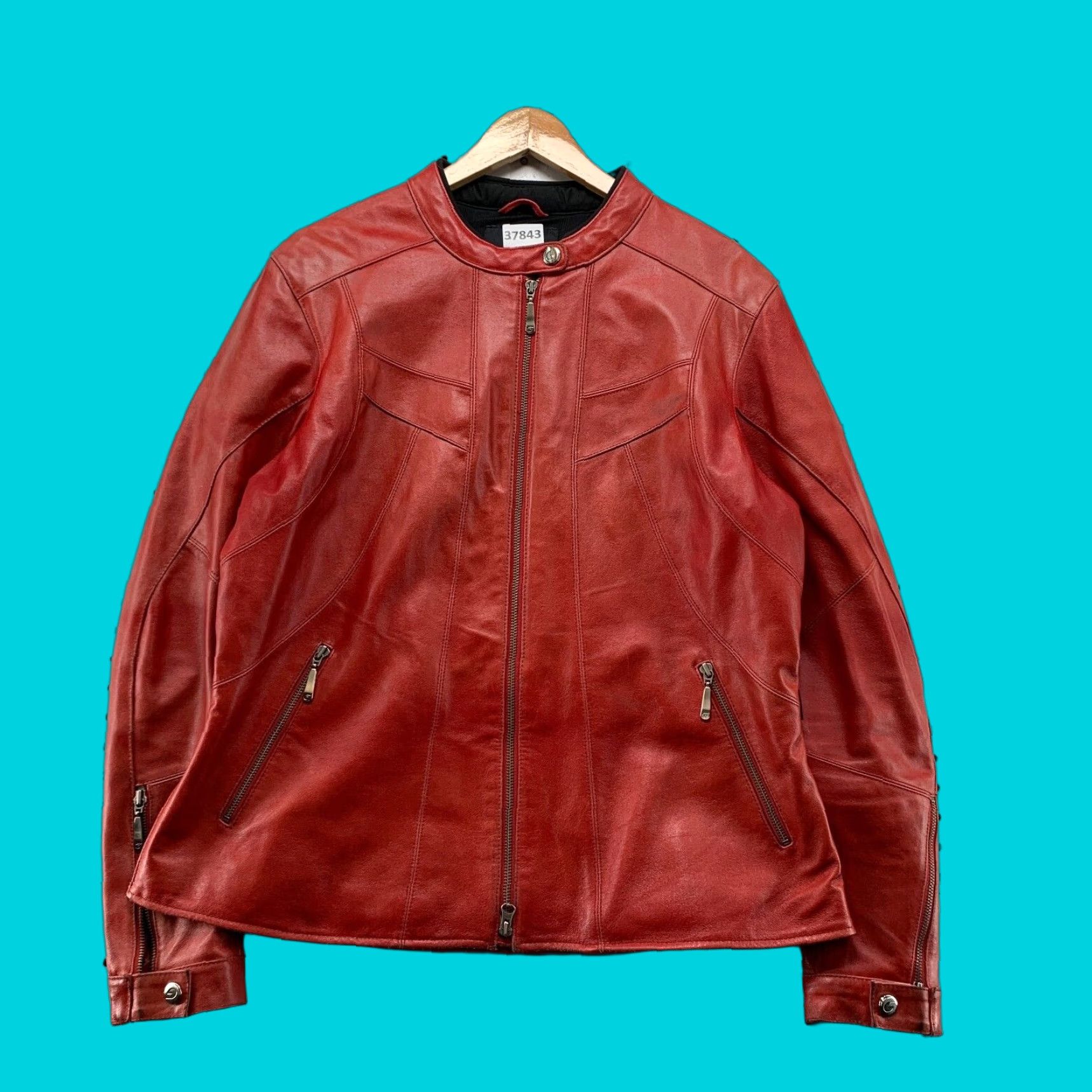 Shein Hein Gericke Leather Motorcycle Jacket Womens Size 14 Red Motorcycle Jacket Womens Size 14 Red Cafe Racer 22x26 Vintage: Yes Size XL / US 12-14 / IT 48-50 - 1 Thumbnail