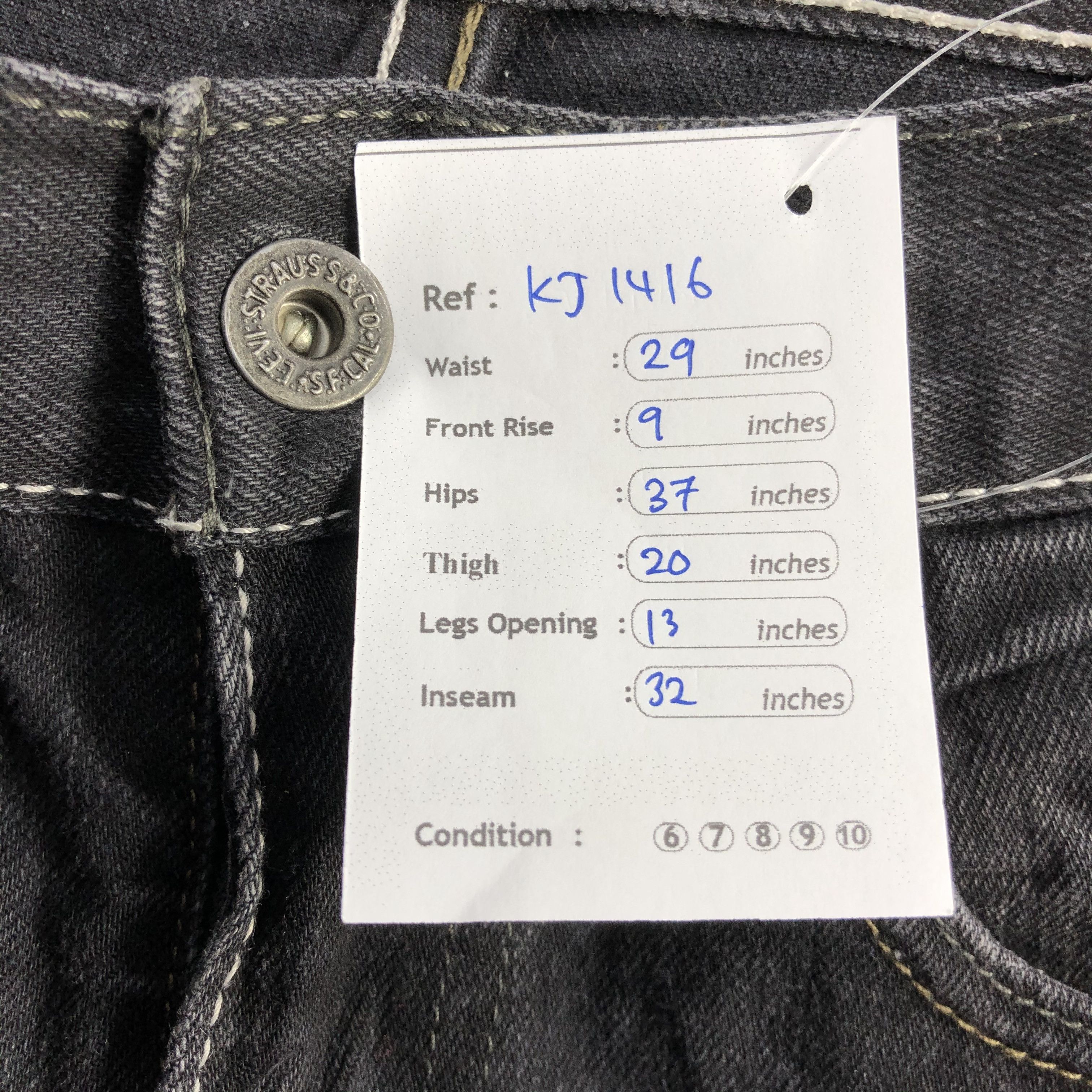 Levi's Vintage Levi's 511 Jeans Faded Black Denim KJ1416 Size US 29 - 13 Thumbnail