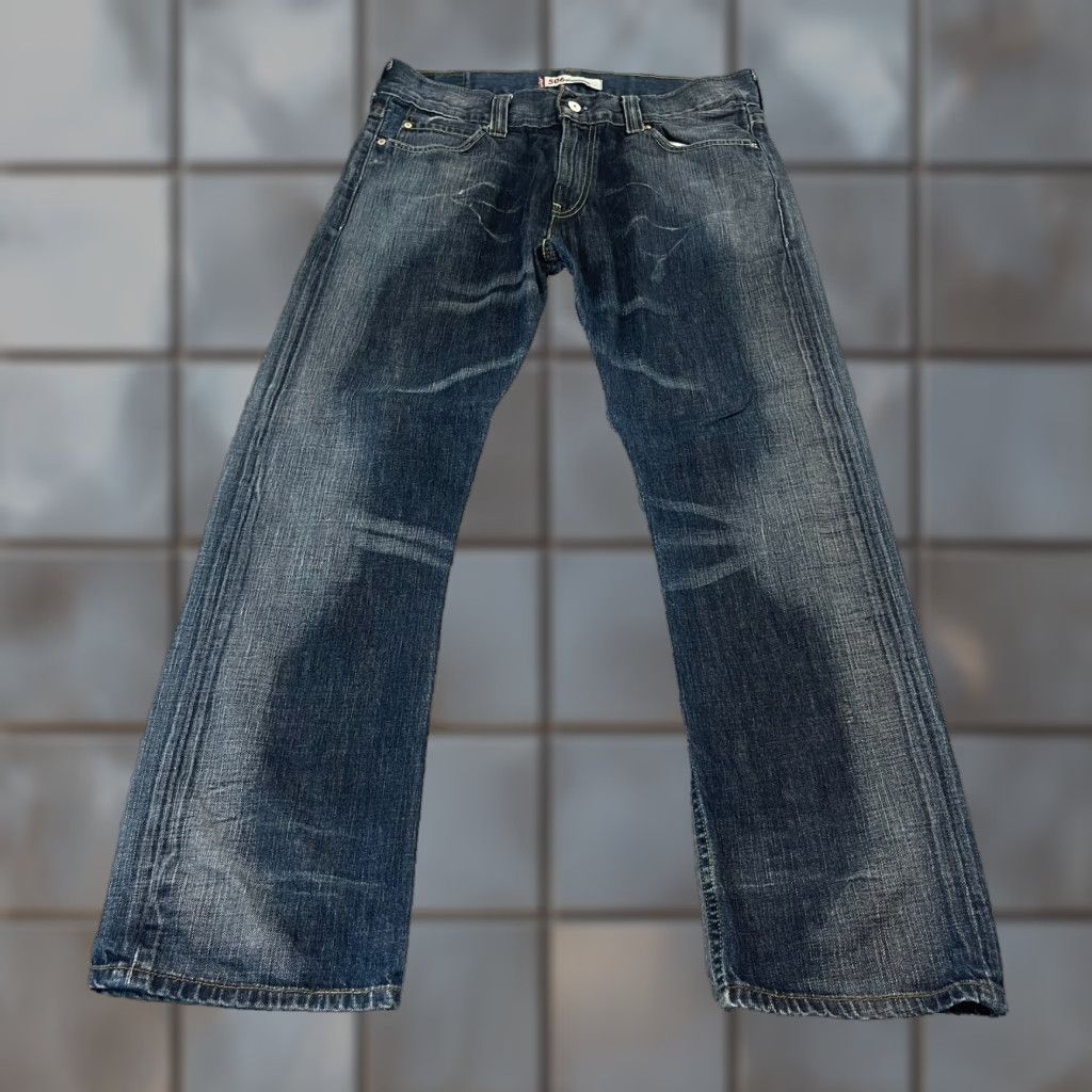 Levi's Levi's 506 Jeans Relaxed Mens 36 32 Dark Wash Blue Whiskers Fade Distressed Denim 5-Pocket Straight Vintage Mens Regular Warm Tags? Size US 36 / EU 52 - 1 Thumbnail