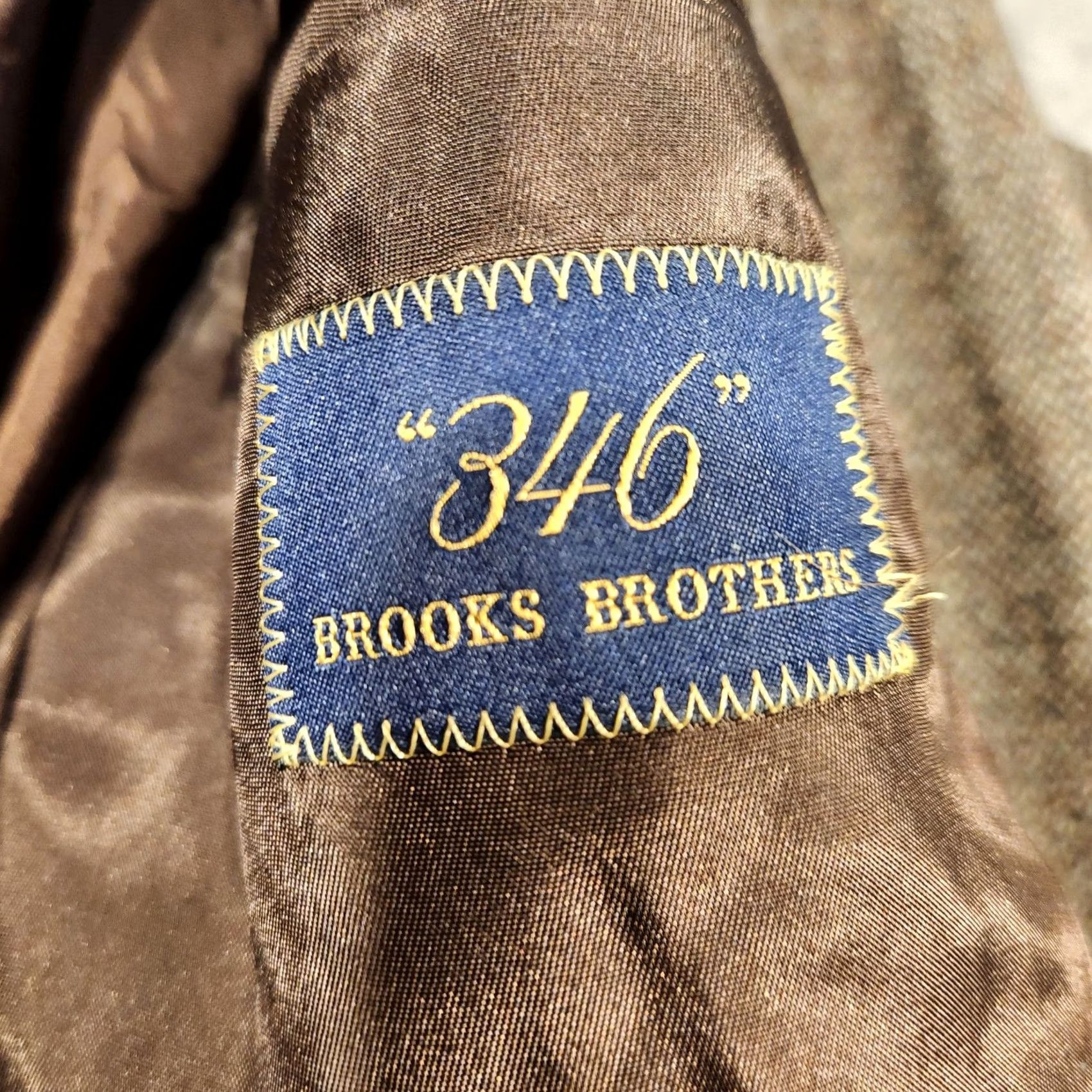 Brooks Brothers Brooks Brothers 346 Blazer Mens 42L Brown Wool Tweed 2 Button Sport Coat Jacket Size 42R - 4 Thumbnail