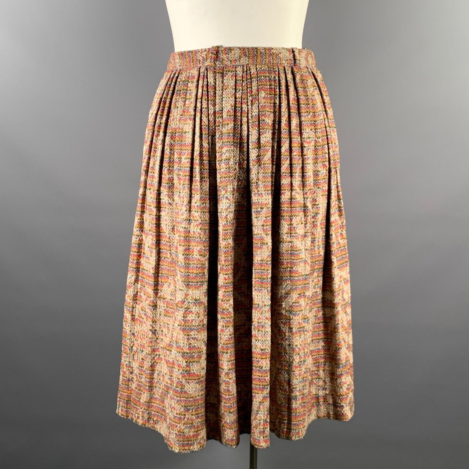 Hermes HERMES Multi-Color Silk Wool Pleated Knee-Length Skirt Size 30" / US 8 / IT 44 - 2 Thumbnail