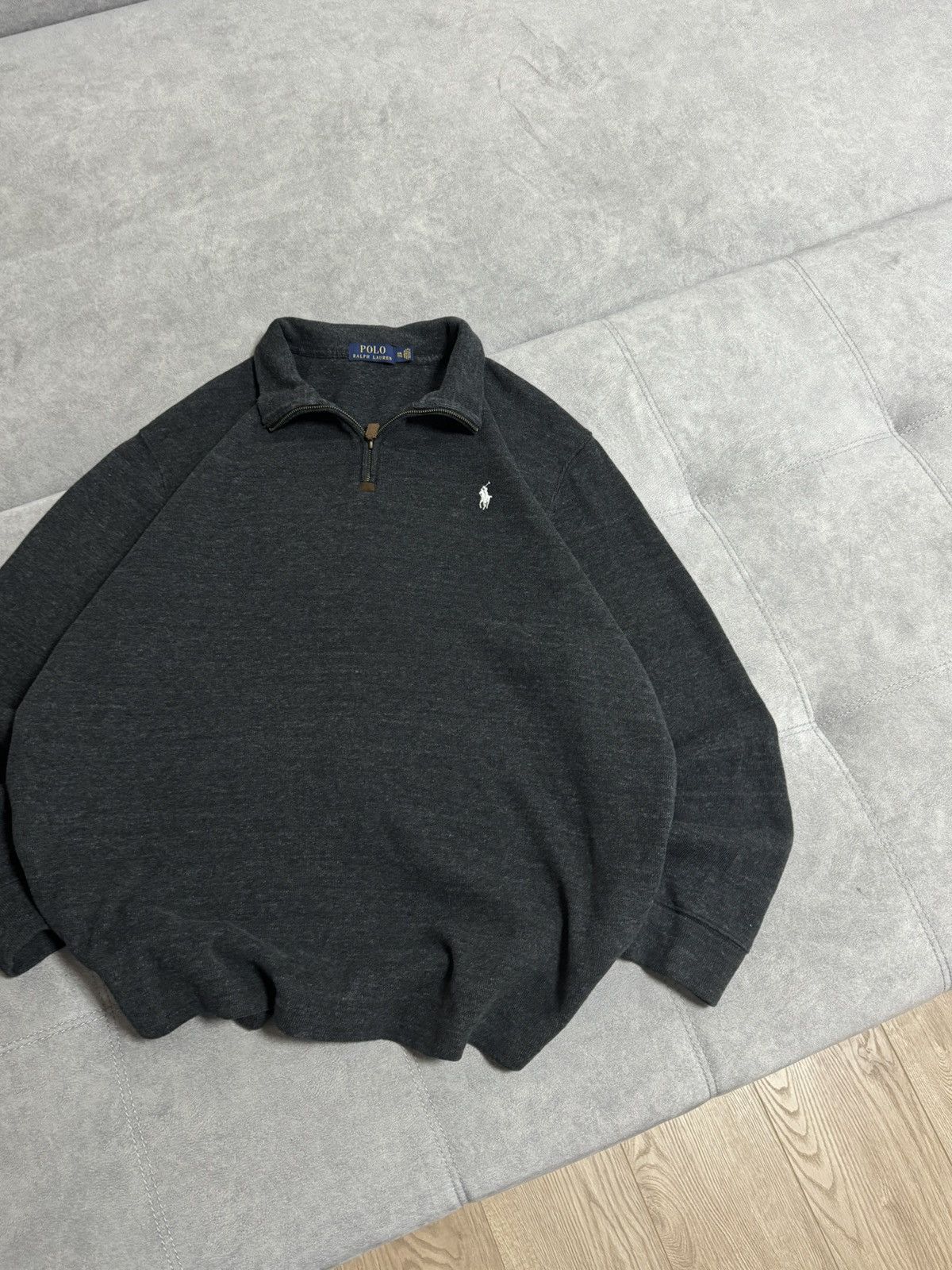 Polo Ralph Lauren × Vintage Vintage Polo Ralph Lauren 1/3 zip classic gray sweatshirt Size US XXL / EU 58 / 5 - 5 Thumbnail