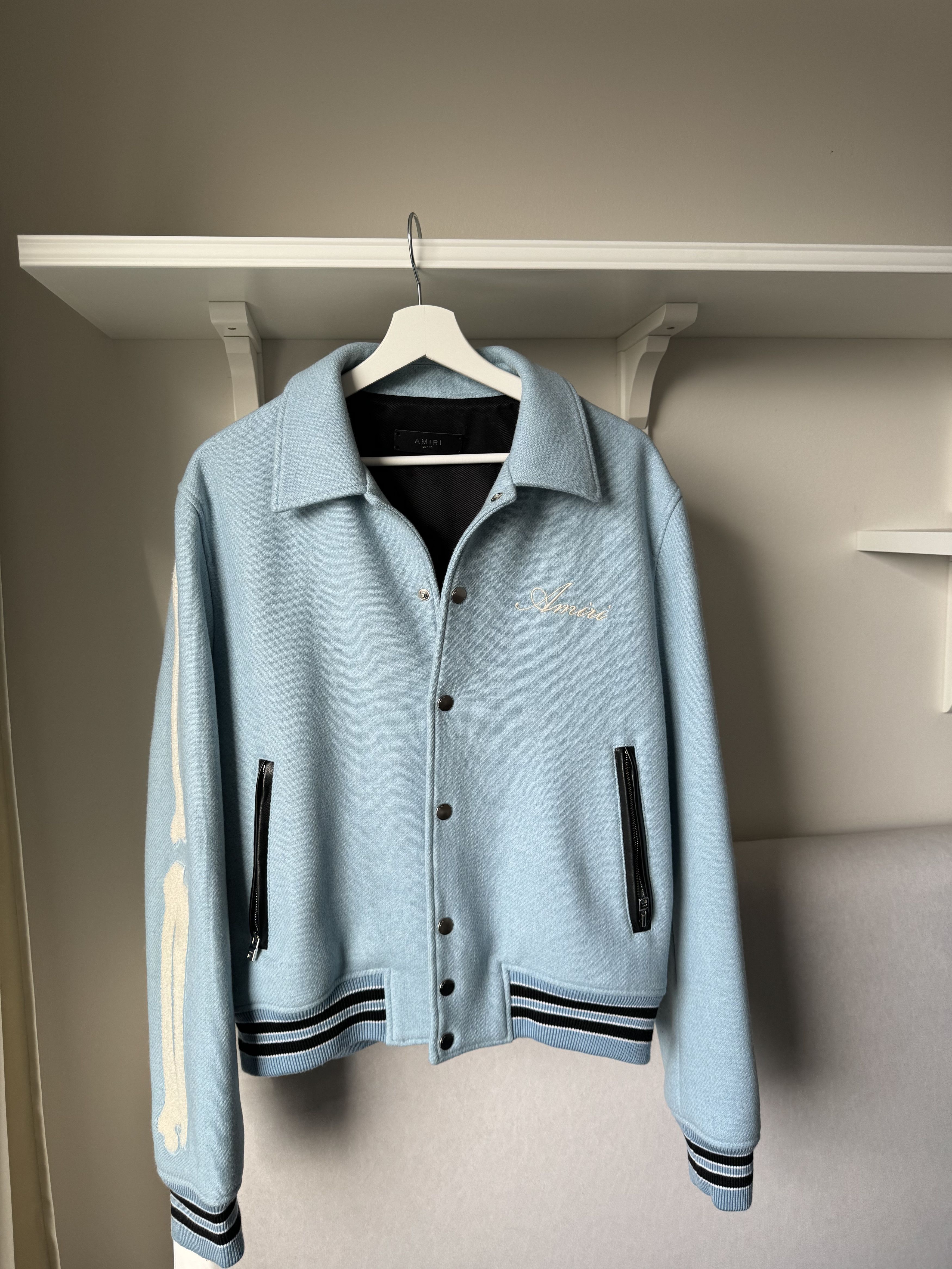 image of Amiri Bones Jacket in Blue, Men's (Size Medium)