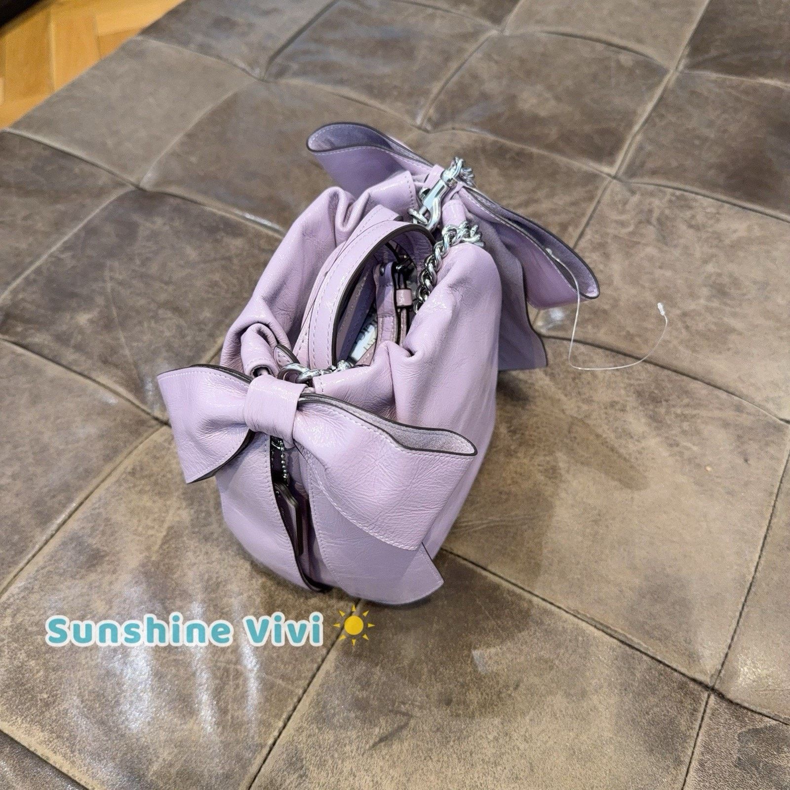 Coach NWT Coach Faye Mini Drawstring Bag Bows CEL03 Amethyst Size ONE SIZE - 4 Thumbnail