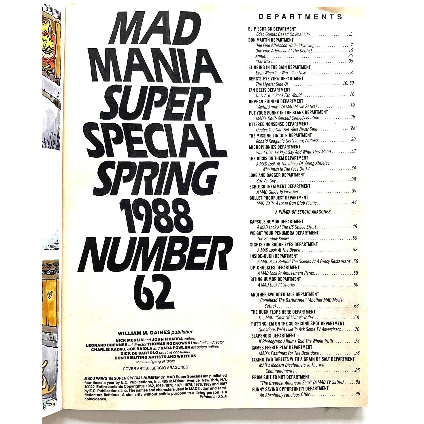 Other Mad Magazine Super Special Mania Spring 1988 Vintage Size ONE SIZE - 3 Thumbnail
