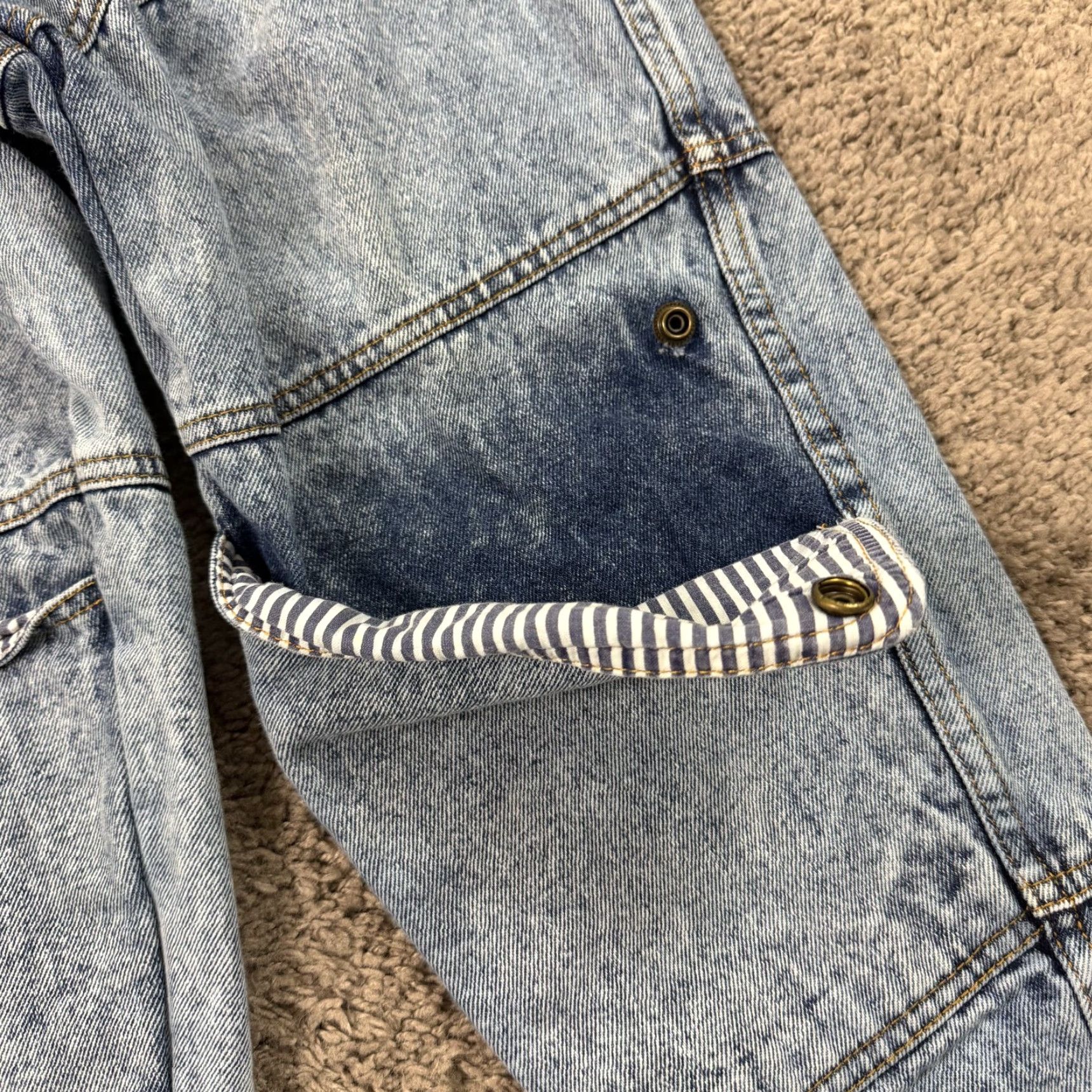 Vintage VINTAGE Amancio Jeans Womens 3 Tapered Acid Wash High Rise Euro Snap Panel 20x26 Size 26" / US 2 / IT 38 - 3 Thumbnail