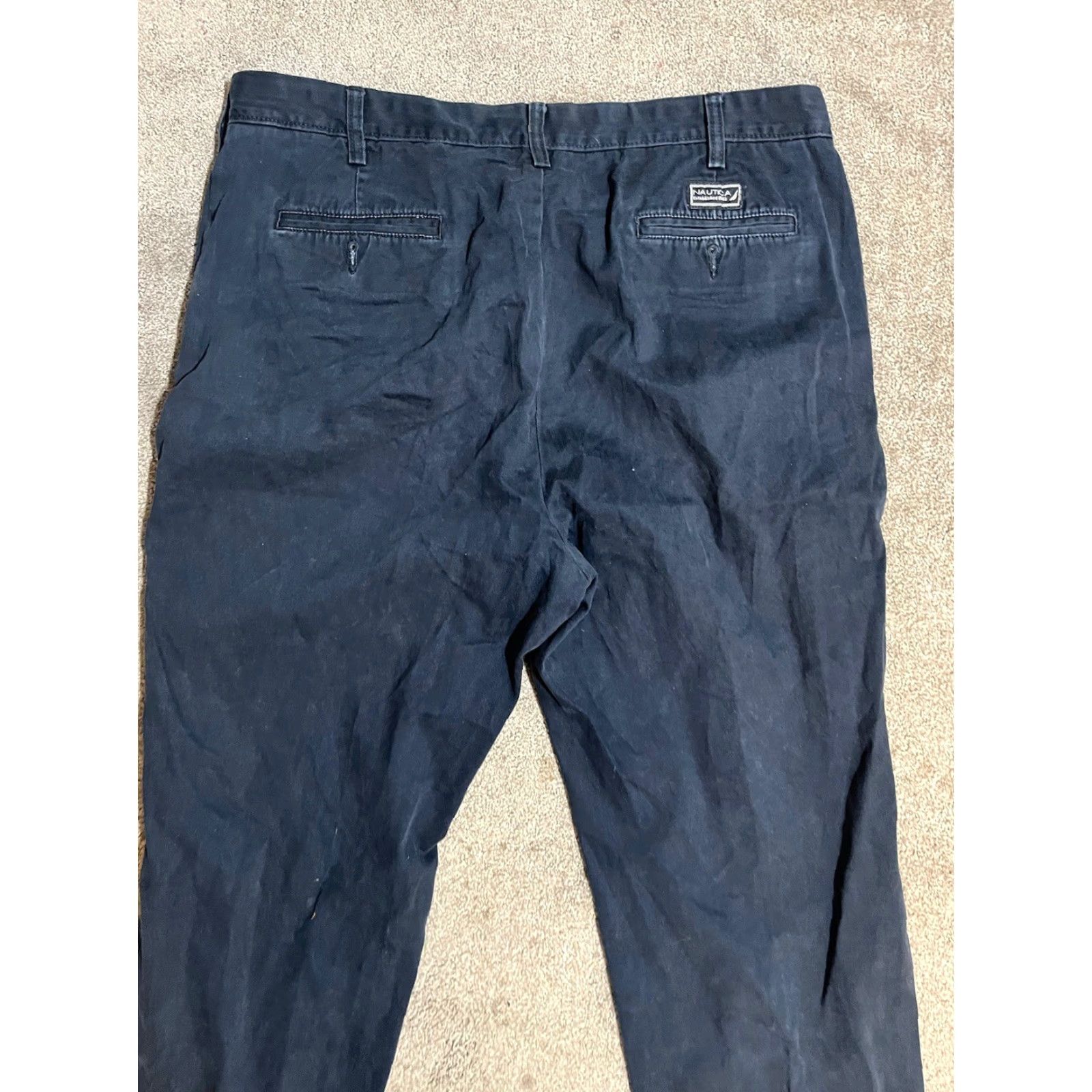Nautica VINTAGE Nautica Chino Pants Mens 38x32 Navy Blue Casual Pants Mens Regular Belt Loops 5-Pocket Design Straight Inseam 32 Cotton Size US 38 / EU 54 - 2 Thumbnail