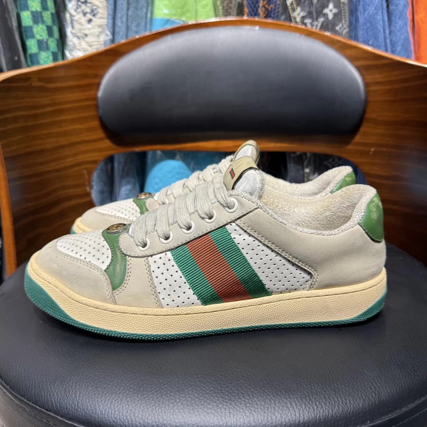 Gucci Gucci GG Enamel Dirtied Women's Sneaker 36 98 New Size US 5.5 / IT 35.5 - 6 Thumbnail