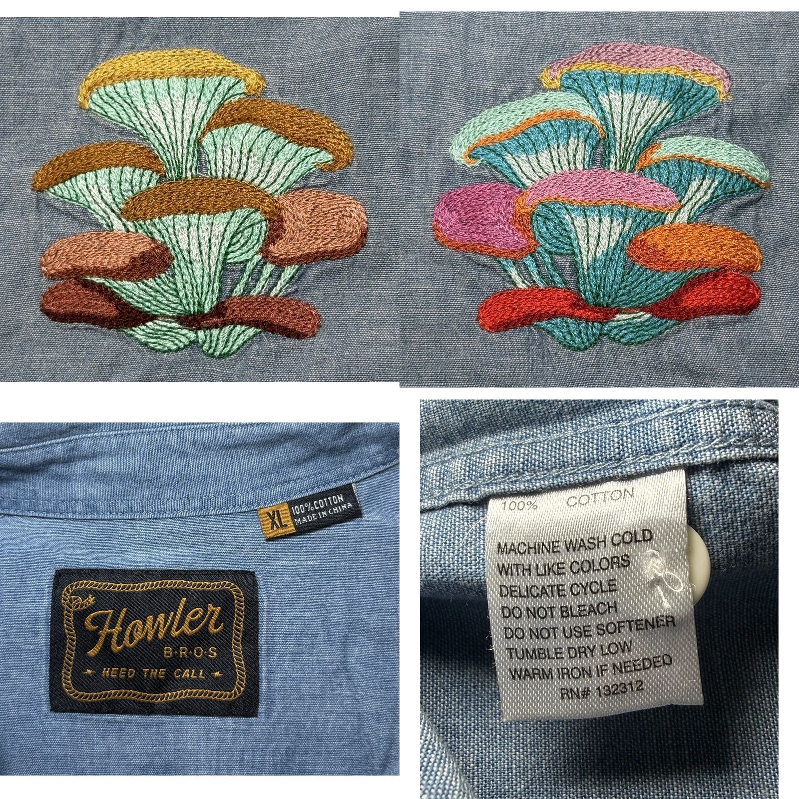 Howler Brothers Howler Brothers Novato Shirt XL Blue Embroidered Mutations: Sauerkraut Fort Lonesome Western 70s Mens Size US XL / EU 56 / 4 - 8 Thumbnail