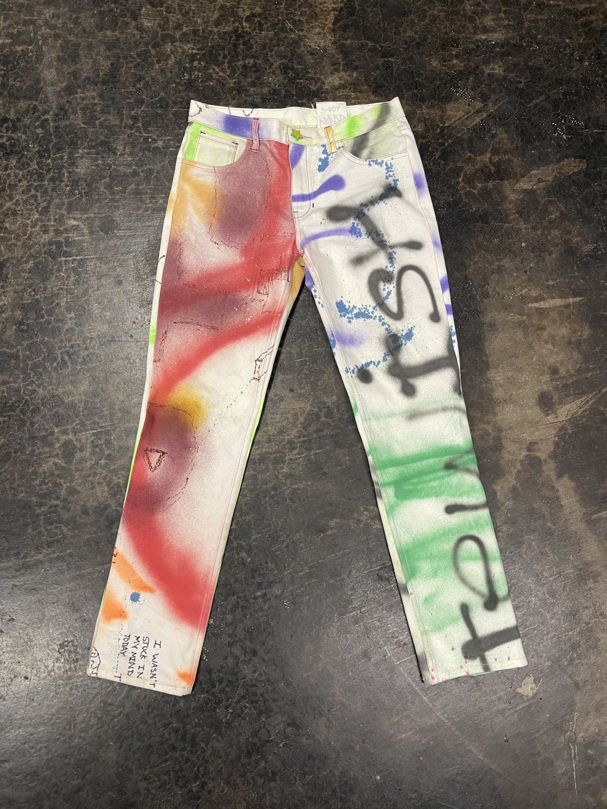 image of Asspizza Therapy Graffiti Denim Pants, Men's (Size 30)