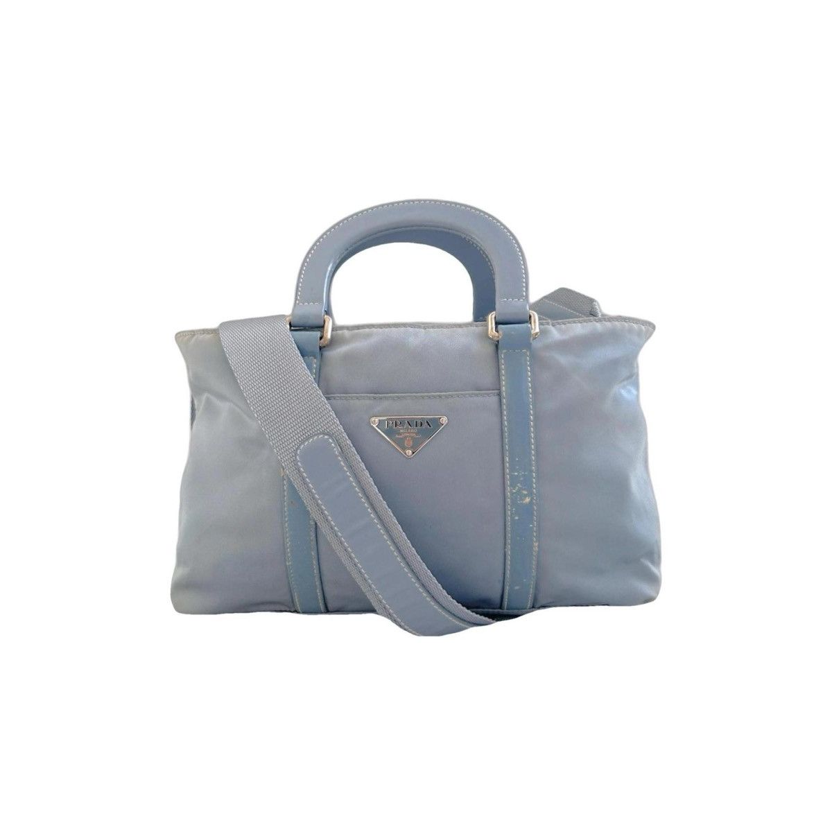 image of Vintage Prada Handbag W/shoulder Strap in Blue, Women's