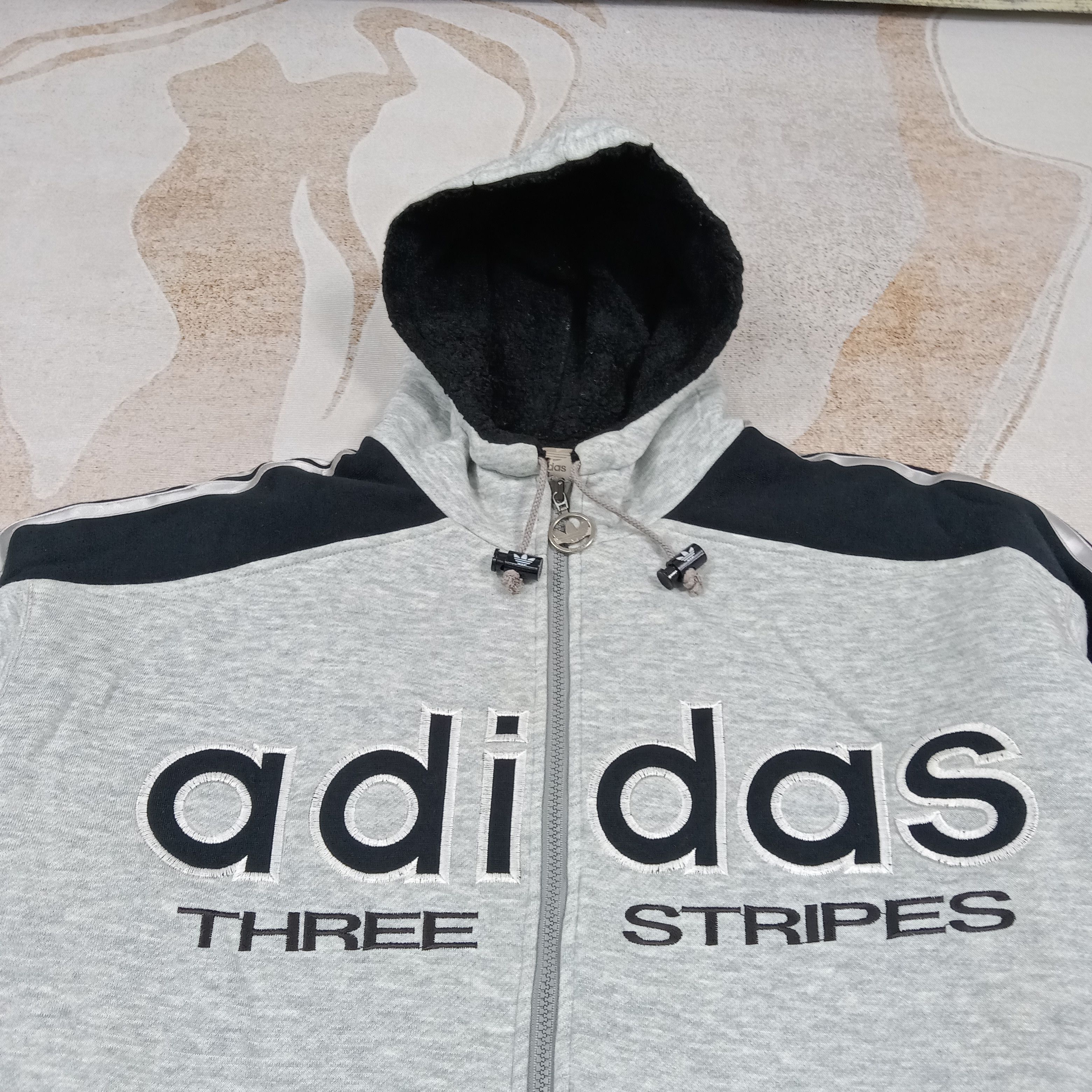 Adidas Vintage 90's Adidas Big Logo Hoodies Jacket C282N9 Size US XL / EU 56 / 4 - 4 Thumbnail