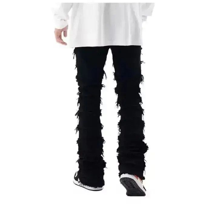 Japanese Brand Black Stacked Denim Jeans Size US 32 / EU 48 - 2 Thumbnail